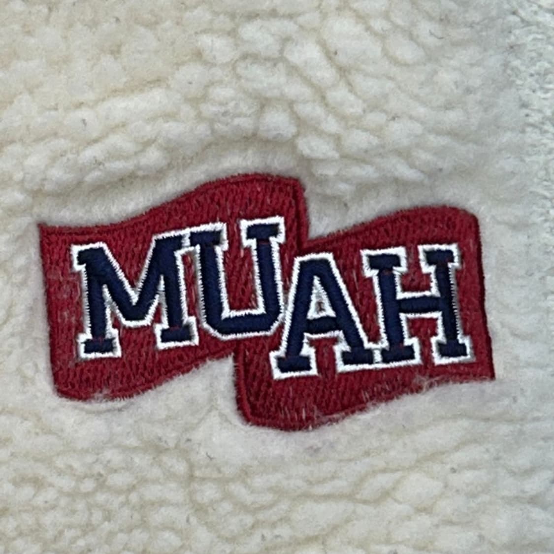 무아무아 컬렉션 아이보리 뽀글이 플리스 하프 집업 후드티 F 상품이미지6