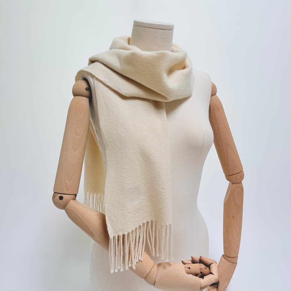 [캐시미어 100%] 아이보리 목도리 머플러 상품이미지2