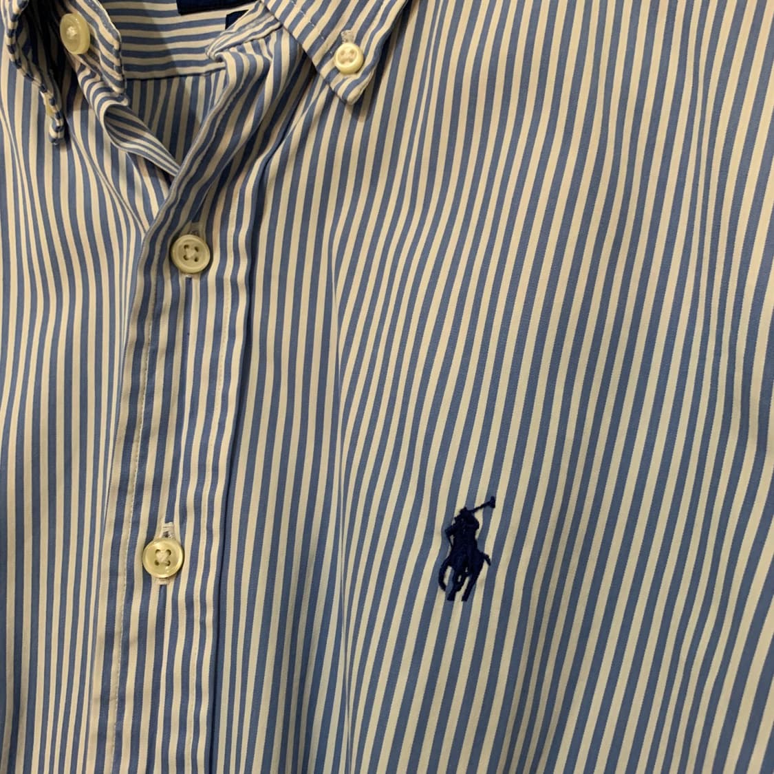 S 폴로랄프로렌 신형 QR 클래식핏 블루 스트라이프 셔츠 남방 상품이미지3