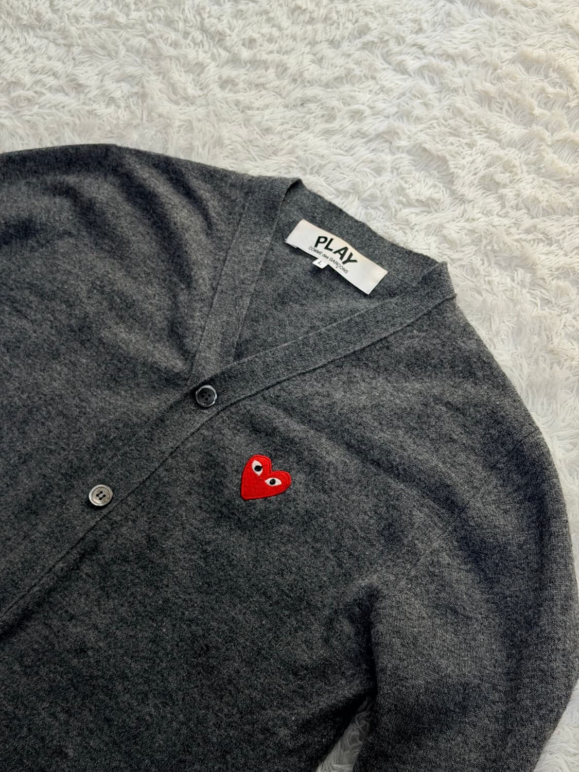 꼼데가르송 플레이 가디건 L 회색 상품이미지2