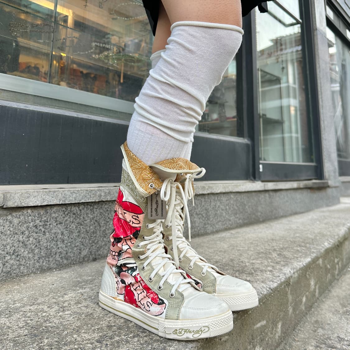 00s 데드스톡 새상품 에드하디 타투 스니커즈 부츠 상품이미지9