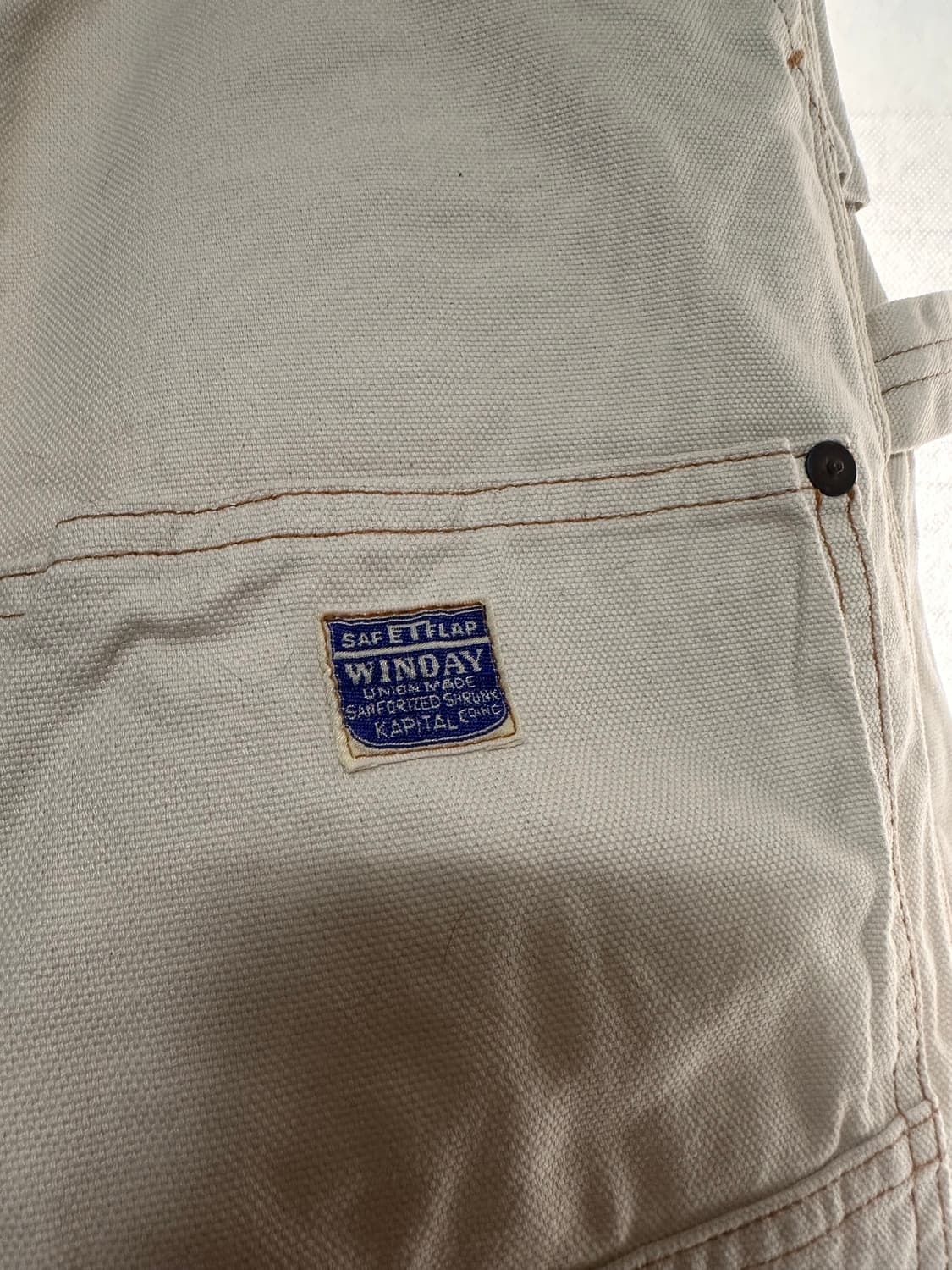 캐피탈 [kapital]씬 캔버스 럼버 더블니 팬츠 키나리 상품이미지2