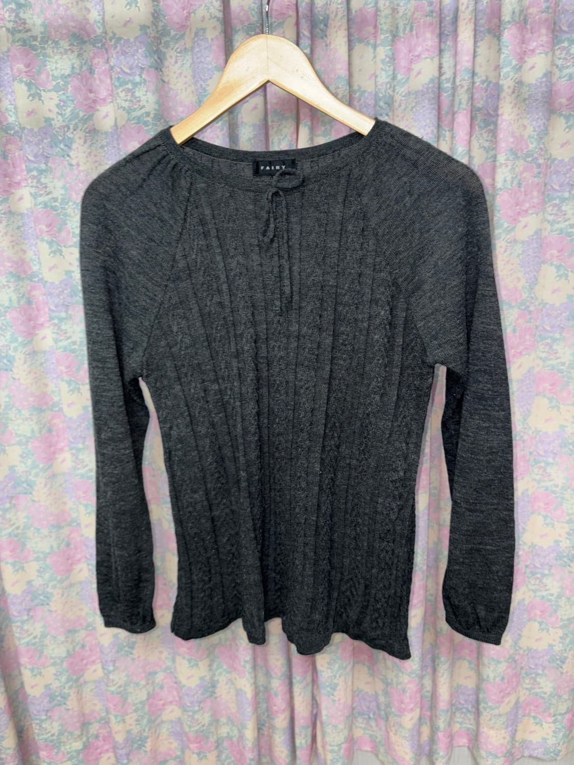 다크 그레이 긴소매 니트 상품이미지5