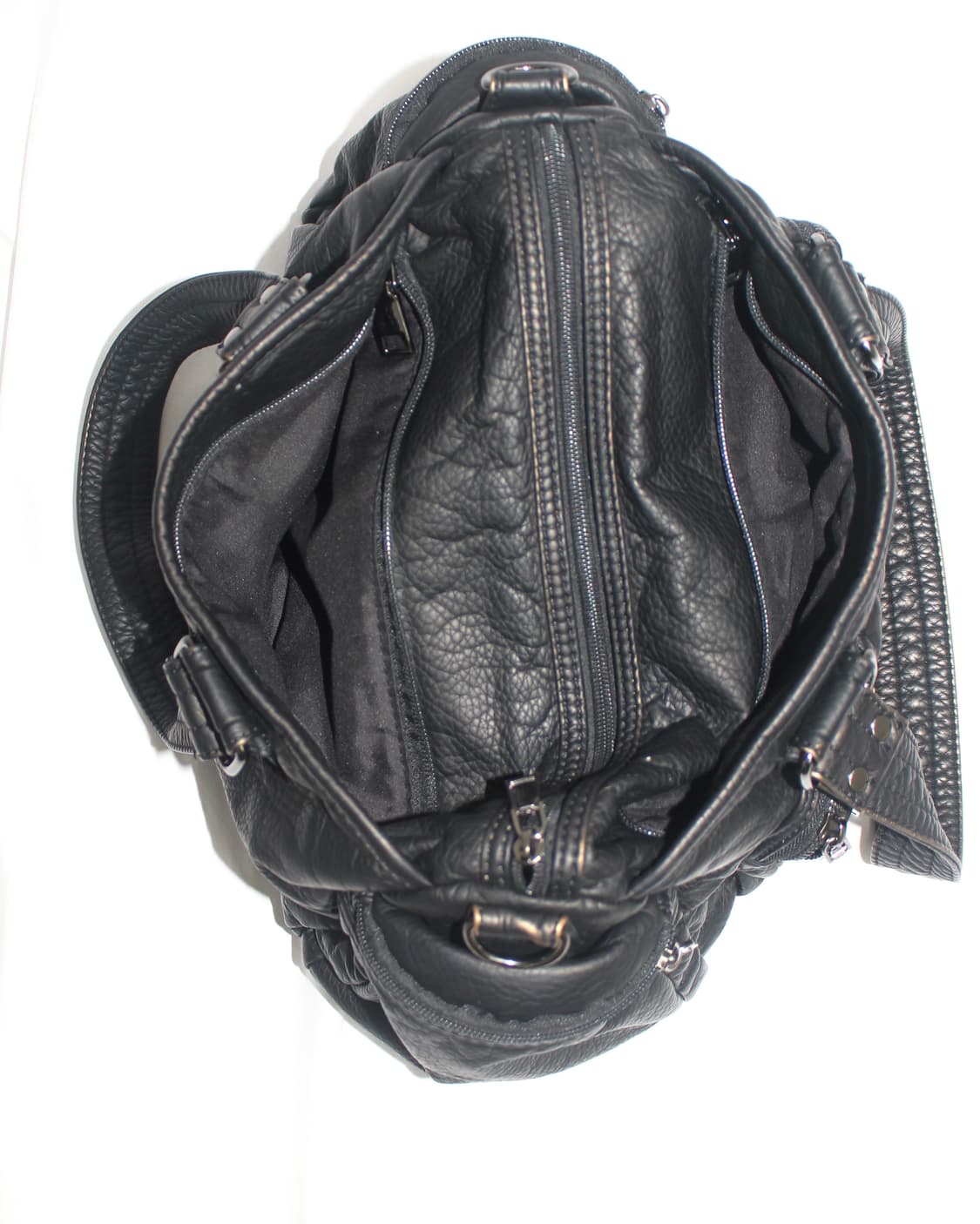 Gold washing leather skin-black bag 상품이미지3