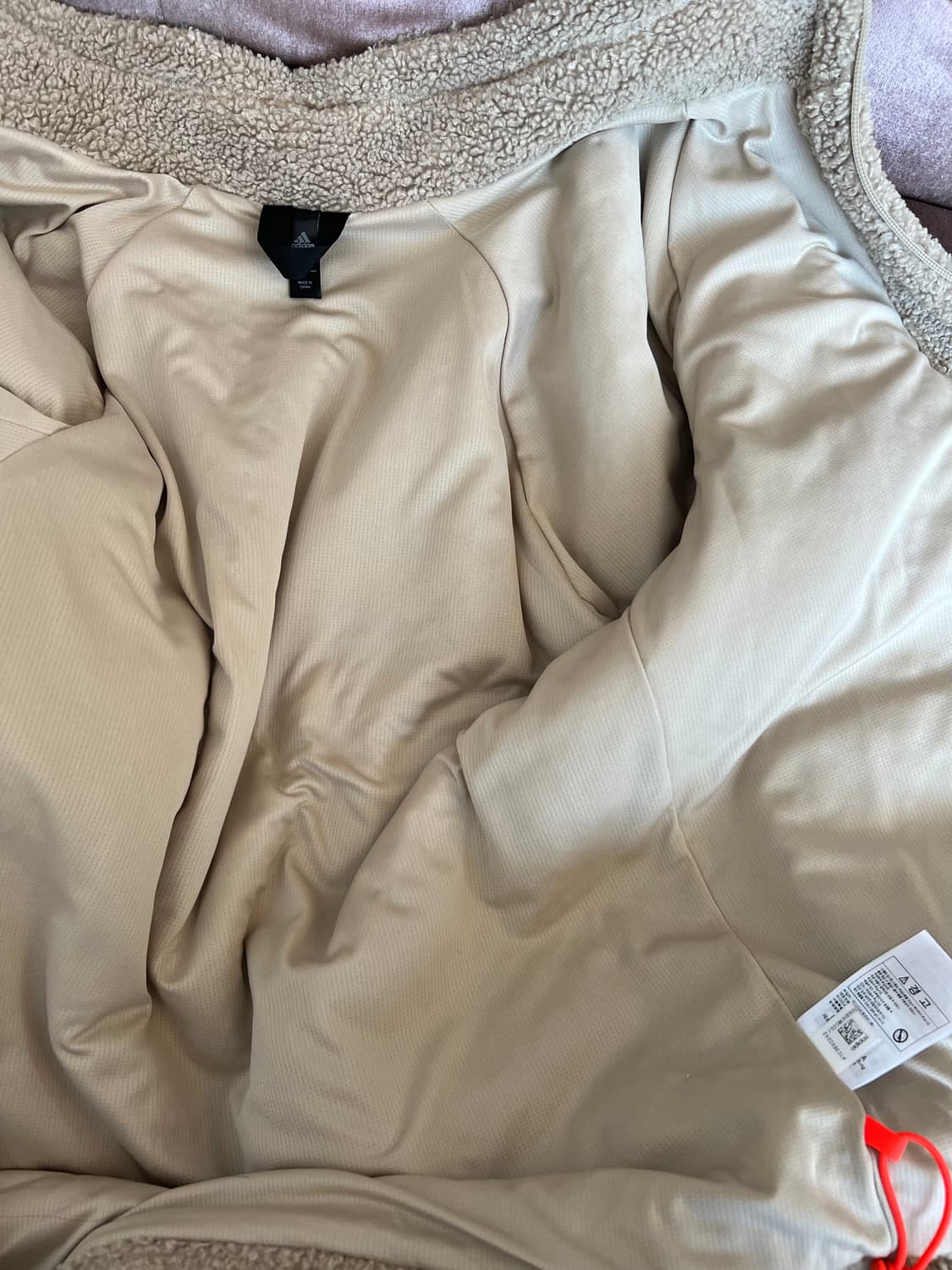 아디다스 남성 베이지 후리스집업점퍼  상품이미지4