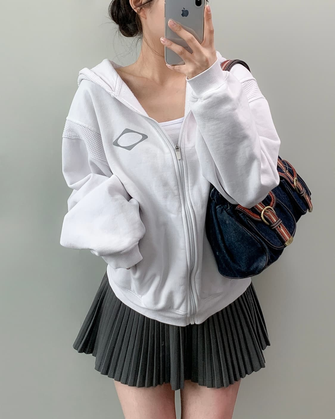 미스치프 패너블 와플 후드집업 상품이미지1