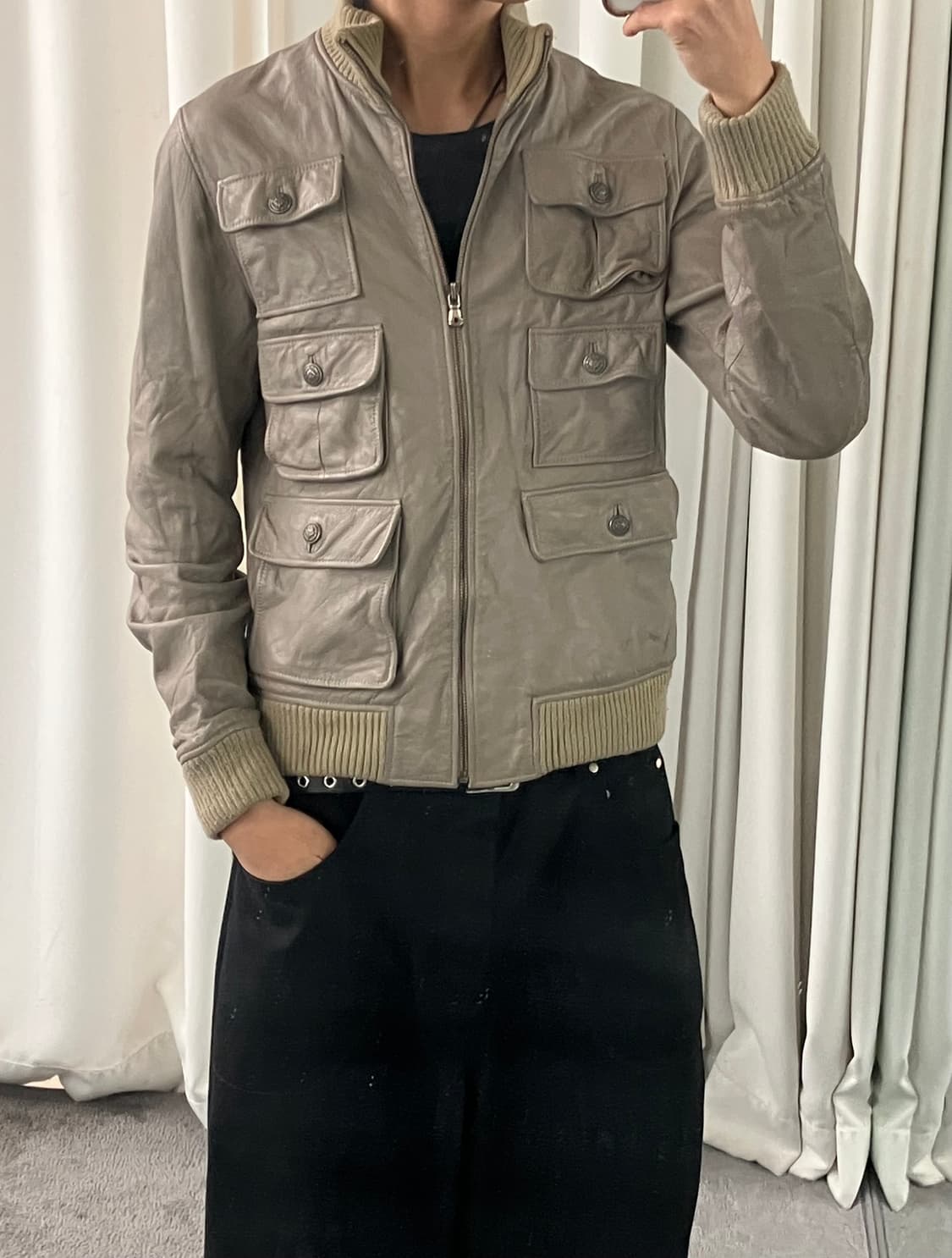 GENGY 젠지 옴므 소가죽 봄버 자켓 50 상품이미지7