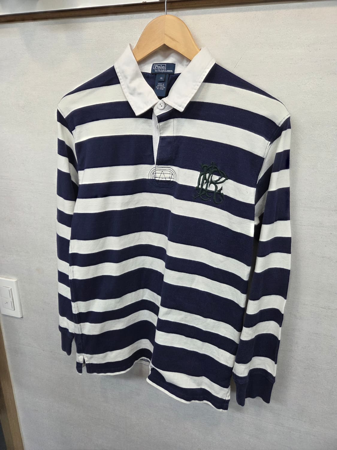 폴로랄프로렌 여성 럭비 스트라이프 카라긴팔 xl 상품이미지5