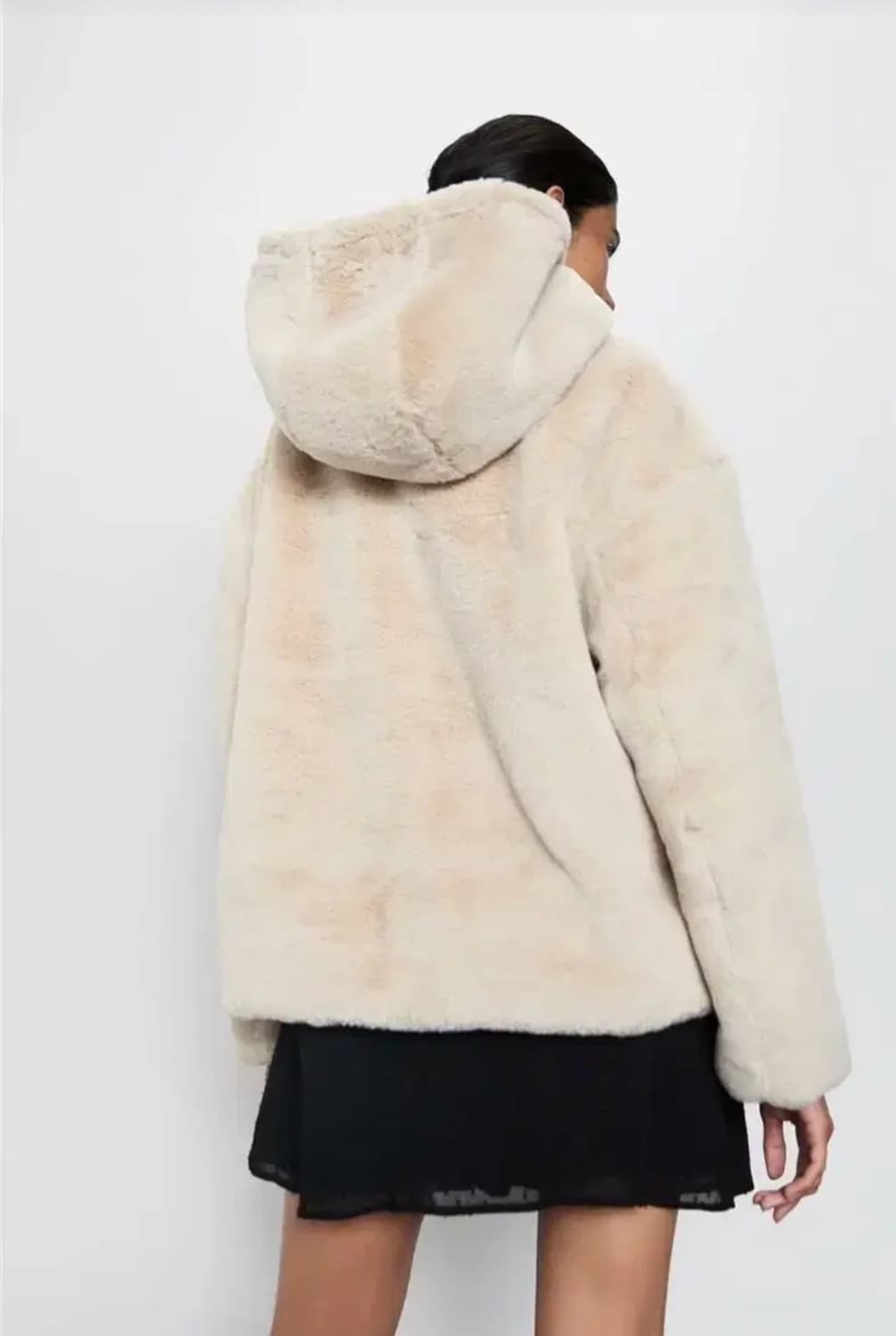 자라 후드집업 퍼집업 퍼후드 퍼자켓 브라운 퍼점퍼 퍼코트 퍼후드집업 코트 상품이미지2