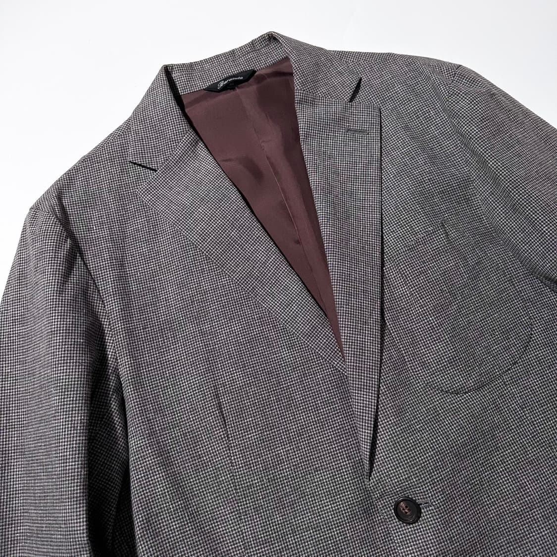 바라쿠타 린넨 코튼 하운드투스 체크 싱글 2B 블레이저 자켓 상품이미지3