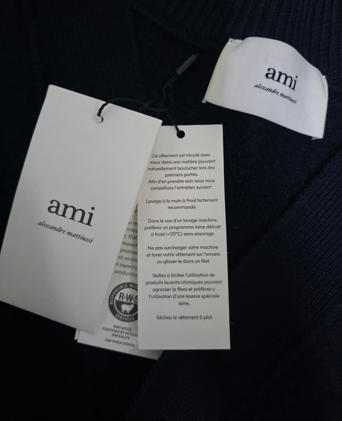 아미 빅 하트 로고 인타르시아 울 가디건 상품이미지5