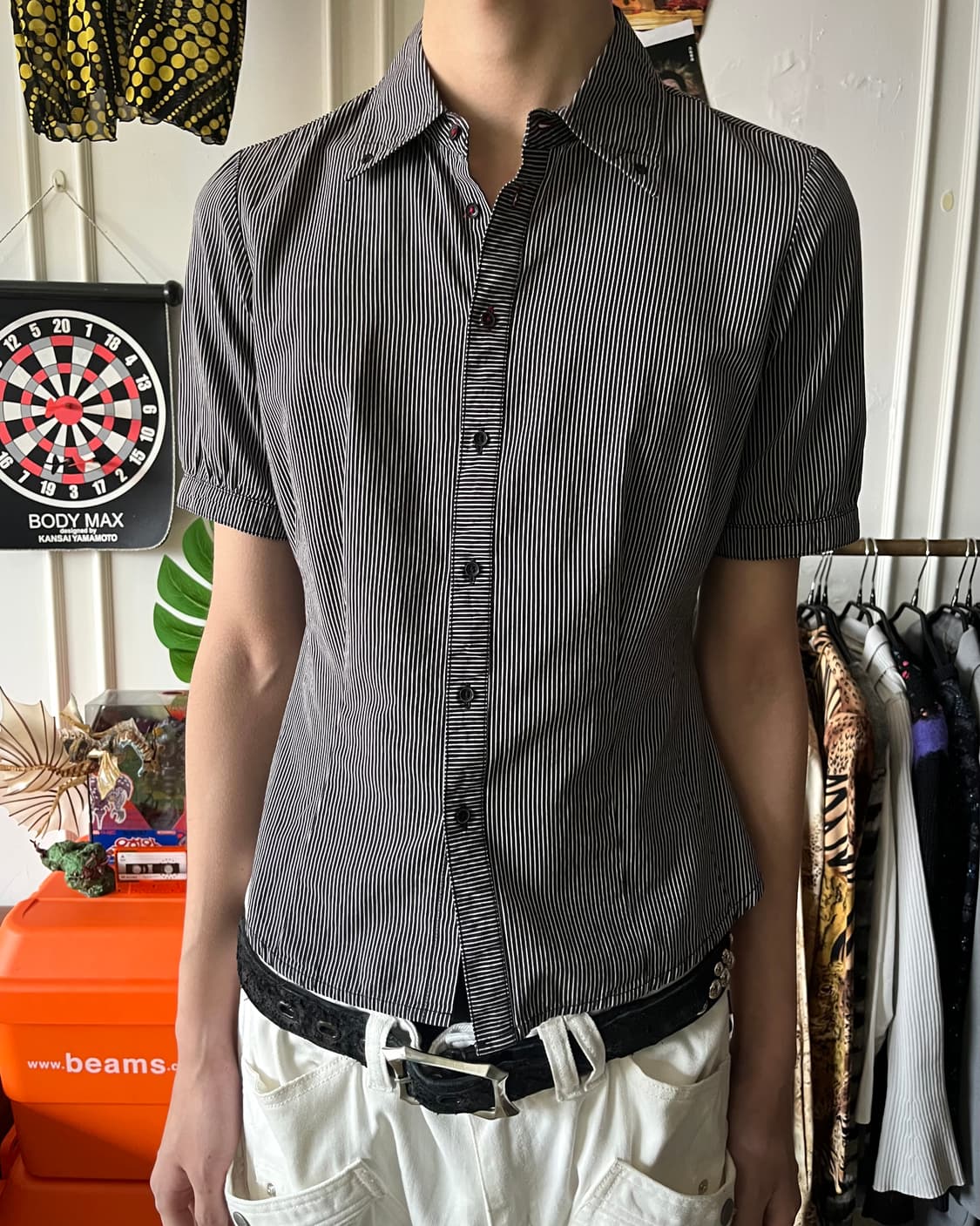DIESEL Back Lettering 1/2 Stripe Shirt 상품이미지3