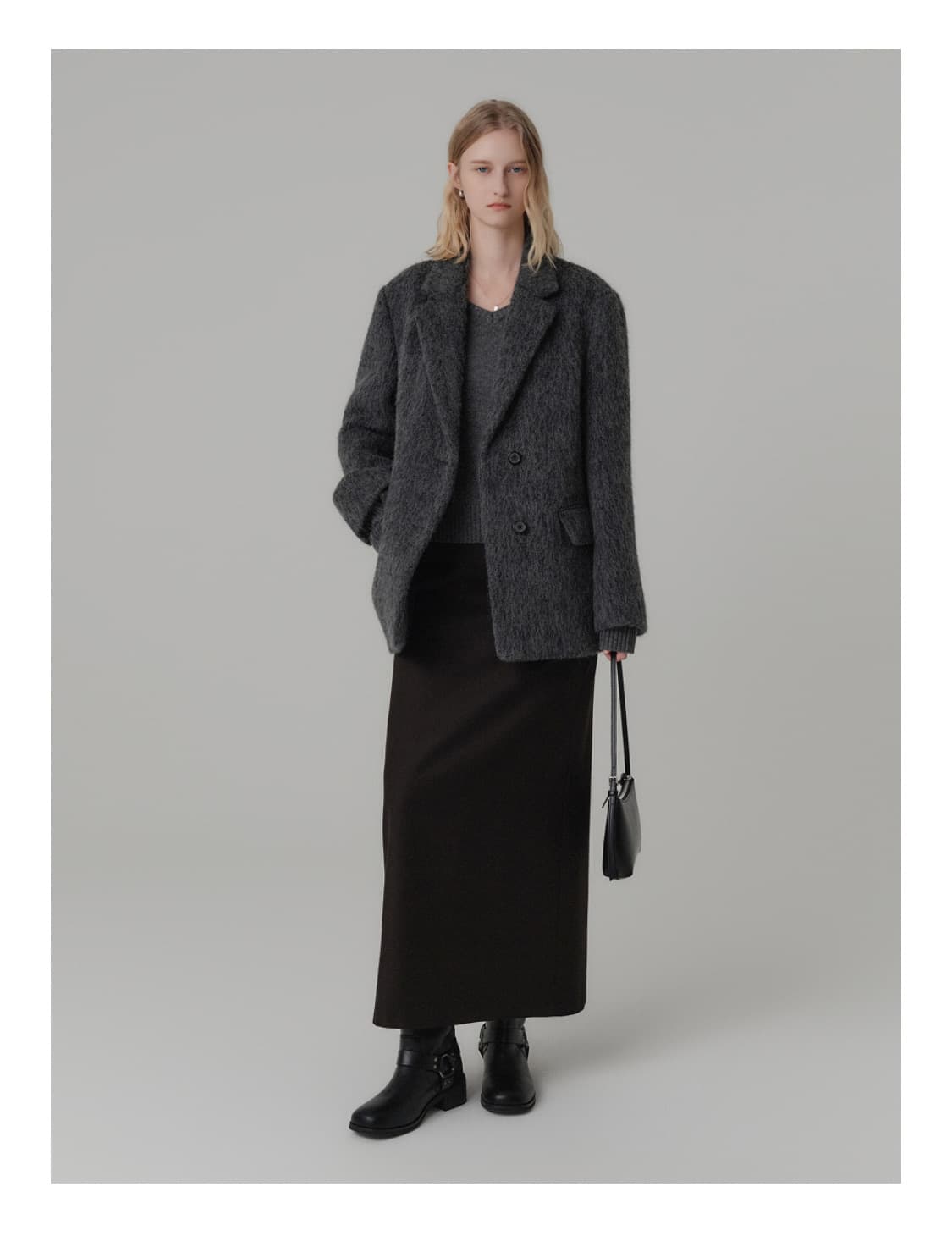 룩캐스트 레이어 알파카 자켓 상품이미지1