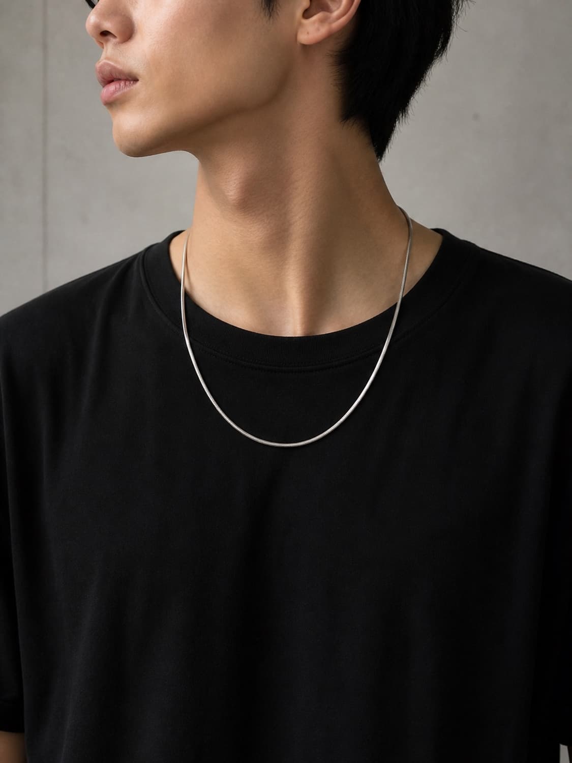 미니멀 실버 컬러 체인 목걸이 상품이미지1