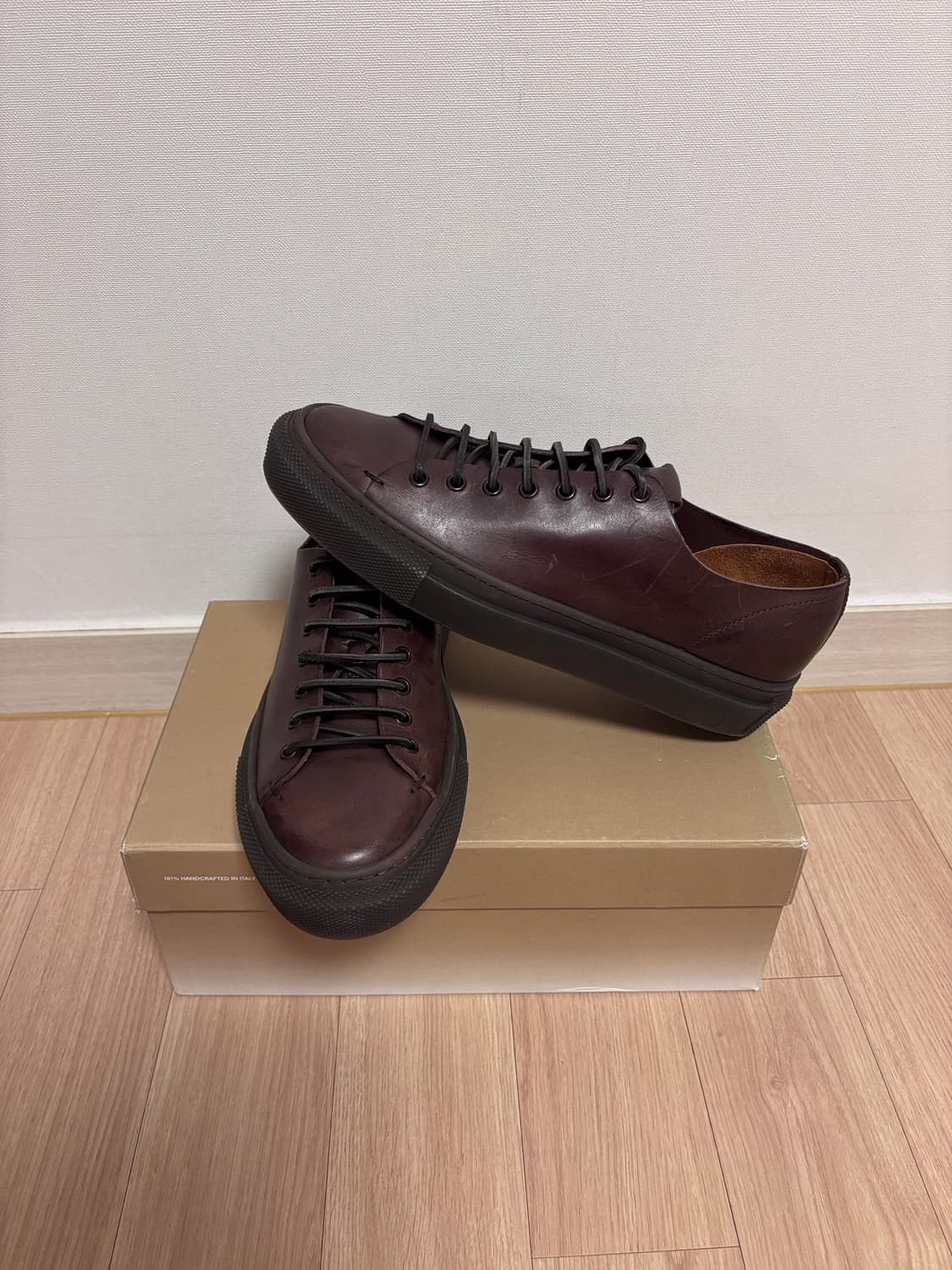 새상품) 270 (41) 부테로 타니노 브라운 이태리 가죽 스니커즈 상품이미지2