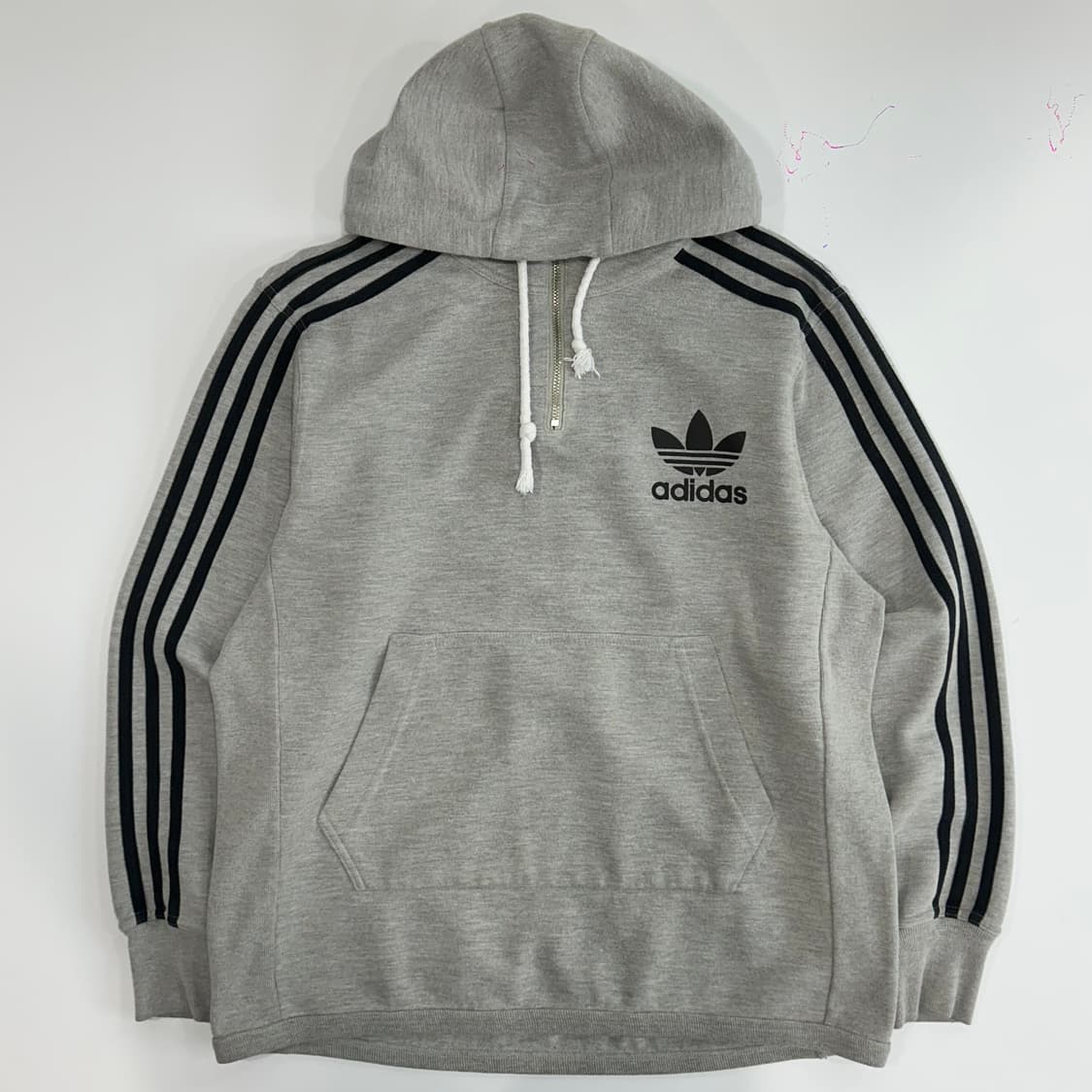 Adidas 아디다스 파이어버드 그레이 반집업 후드티 상품이미지3