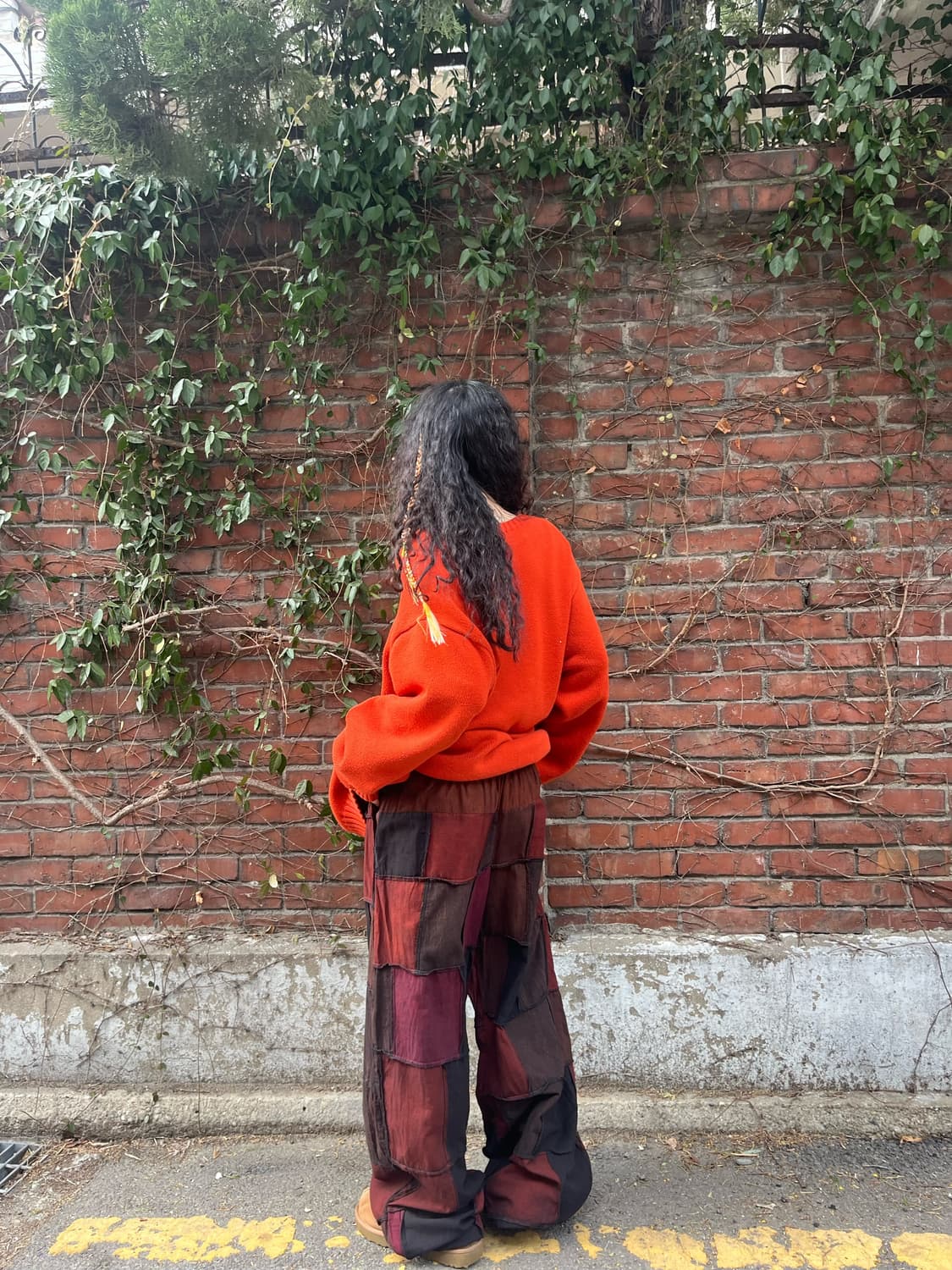 다크 히피 패치워크 와이드 팬츠 상품이미지7