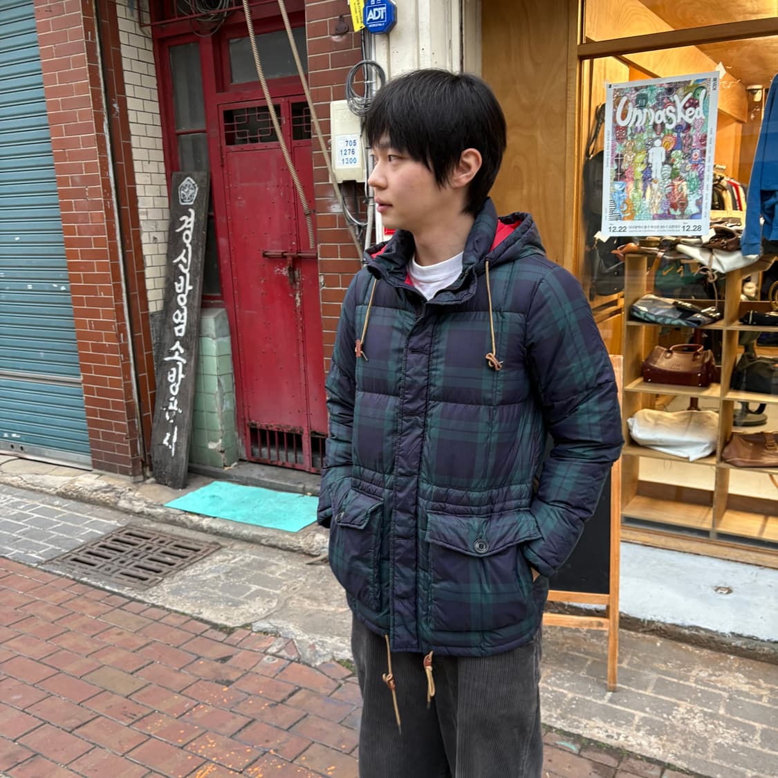 랄프로렌 럭비 타탄 체크 다운 후디드 파카(탈부착) 상품이미지1