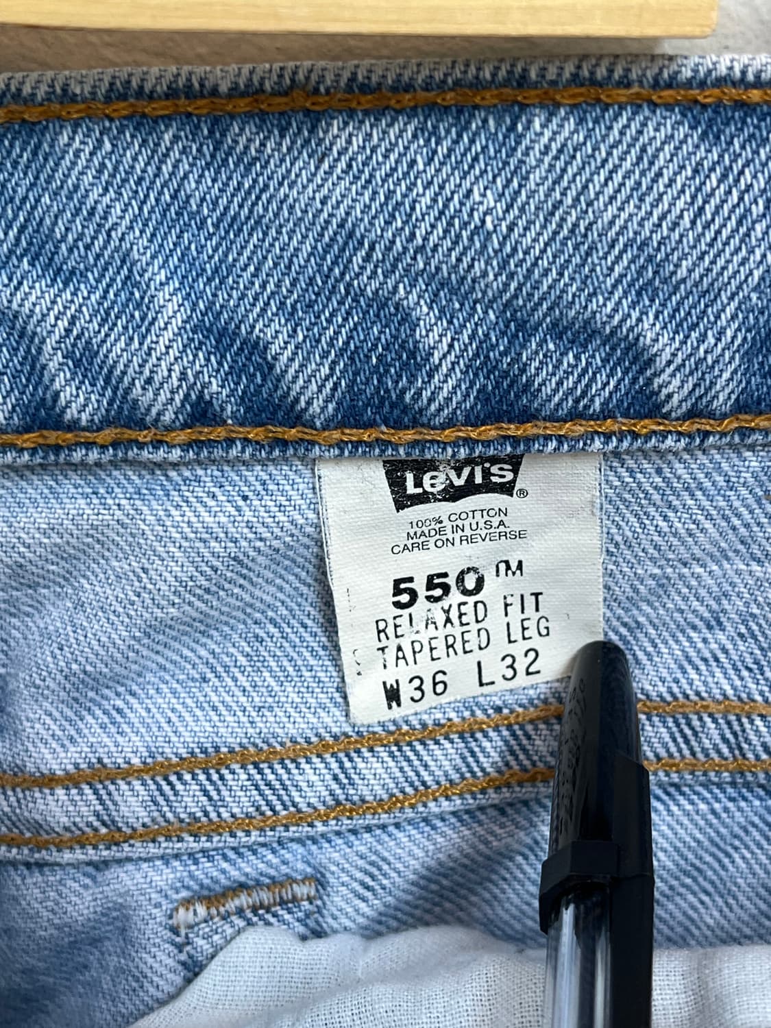 Levis 550 리바이스 릴랙스드 테이퍼드 데님 진 36x32 상품이미지6