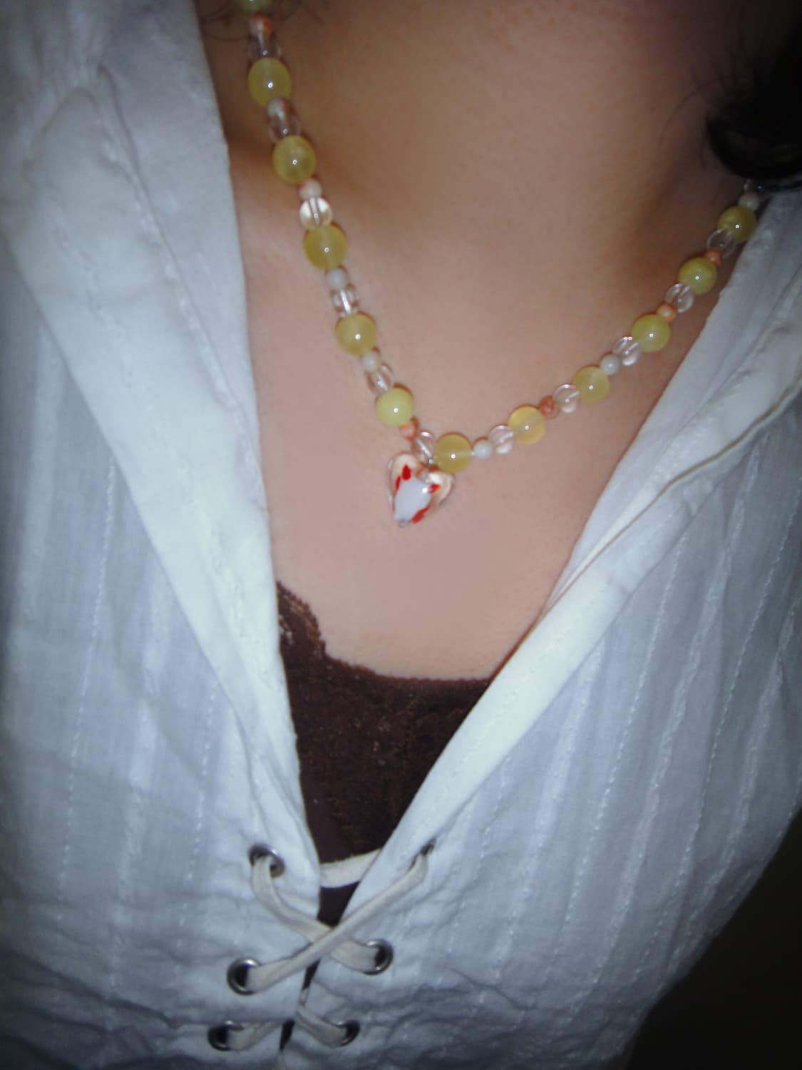 빈티지 비즈 목걸이 big heart necklace 상품이미지3