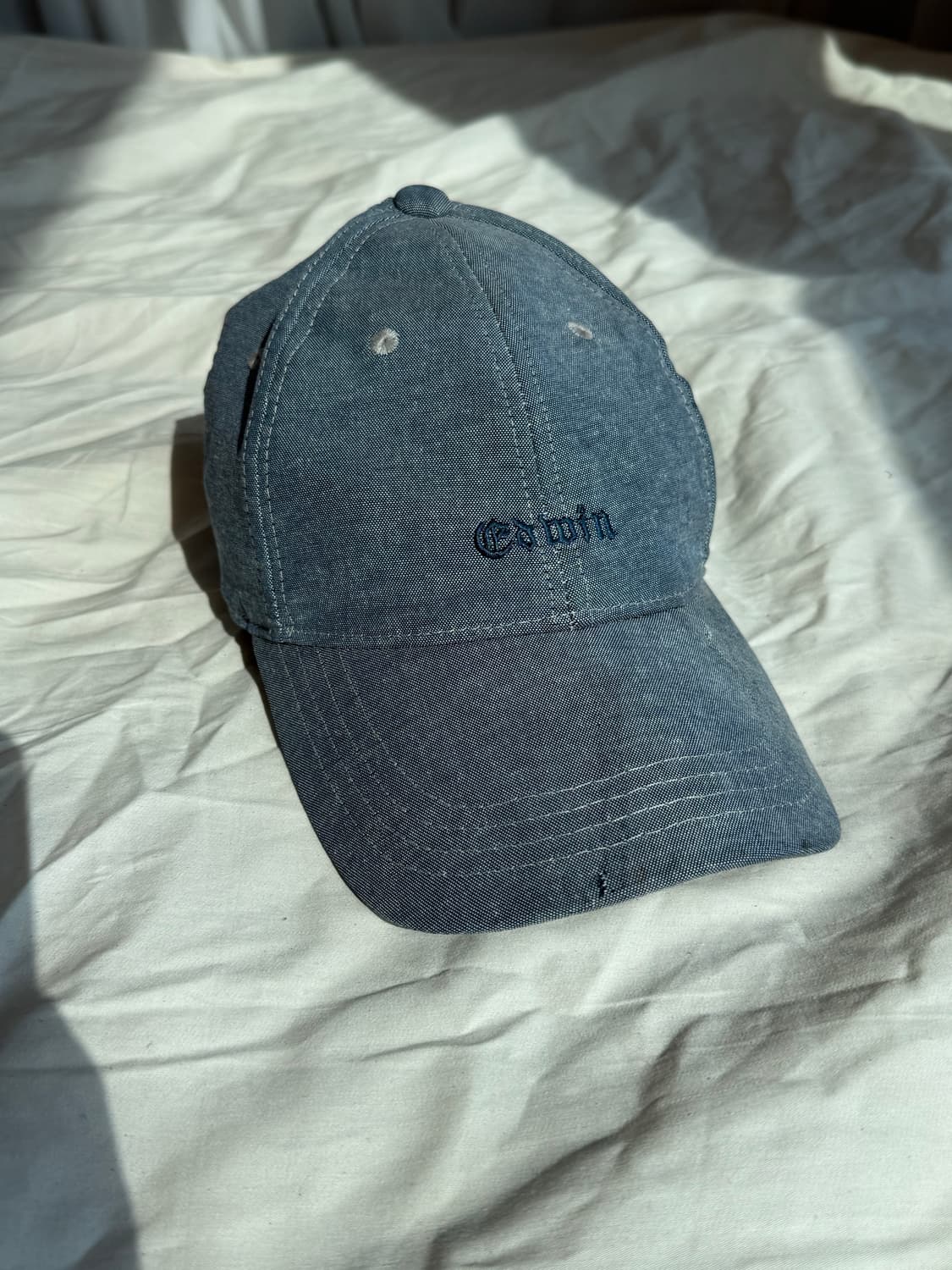 EDWIN 빈티지 워싱 볼캡 블루 데님 캡 상품이미지2