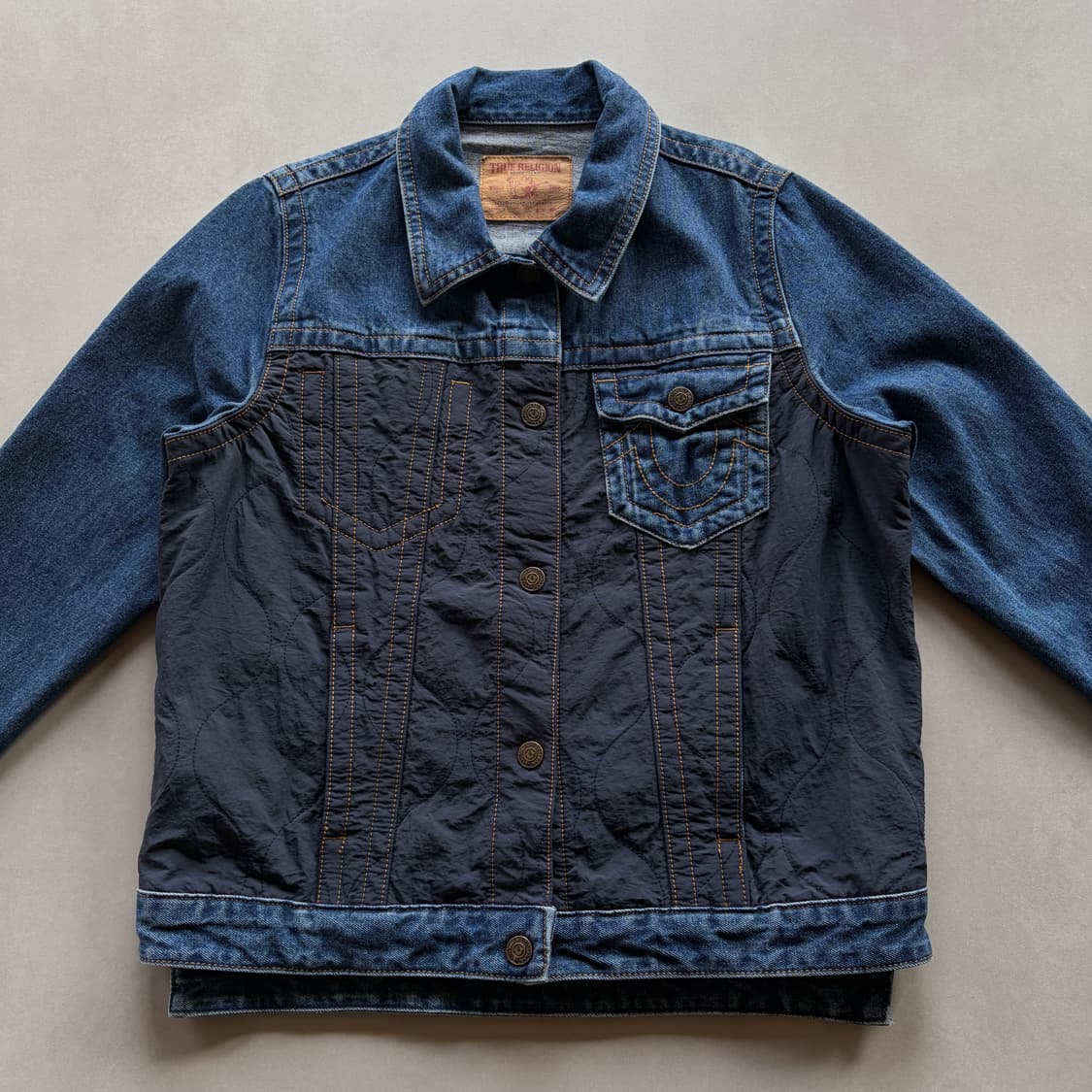 [S]트루릴리전 우먼 퀼팅 인디고 데님 자켓 상품이미지2