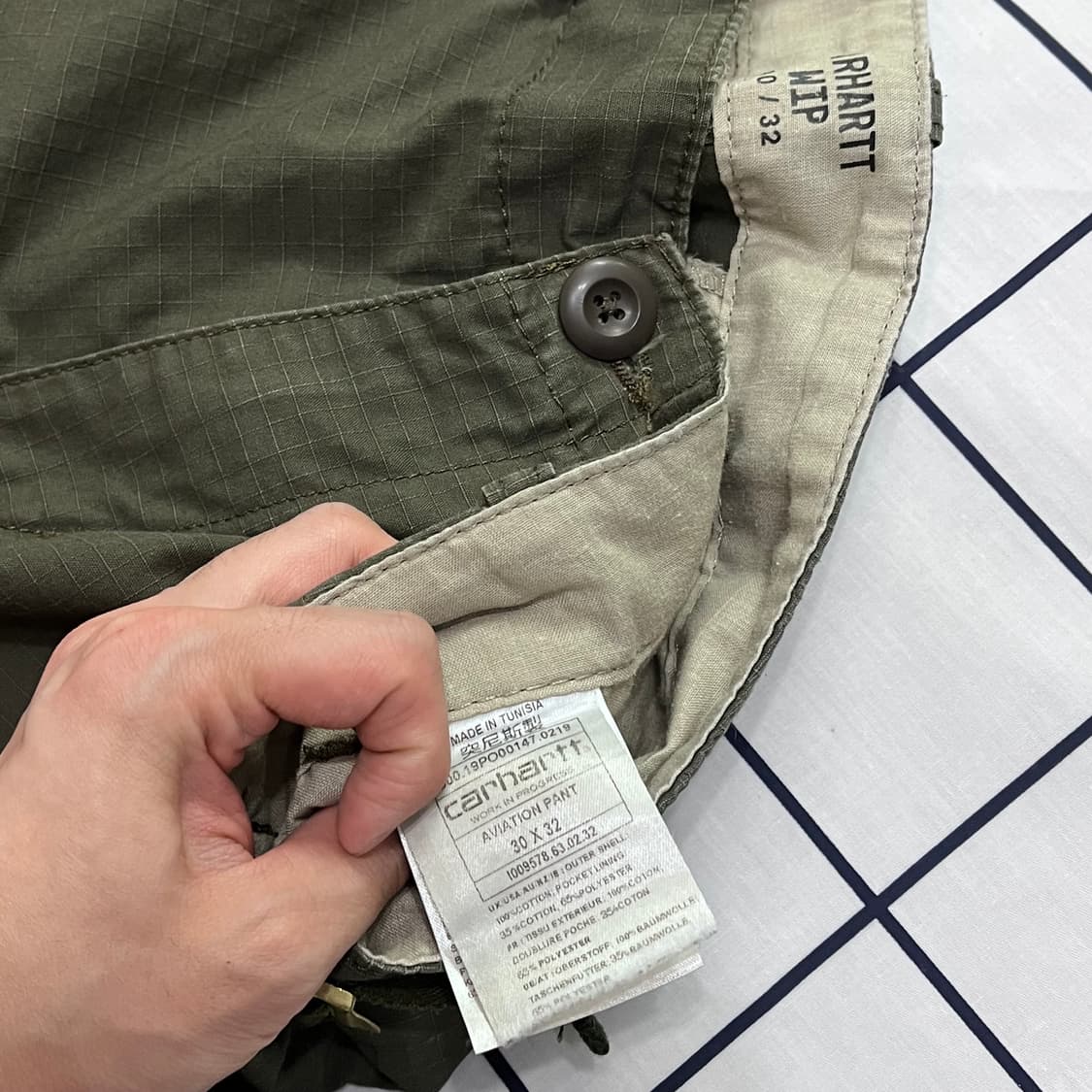 칼하트 WIP 카키 카고팬츠 상품이미지6