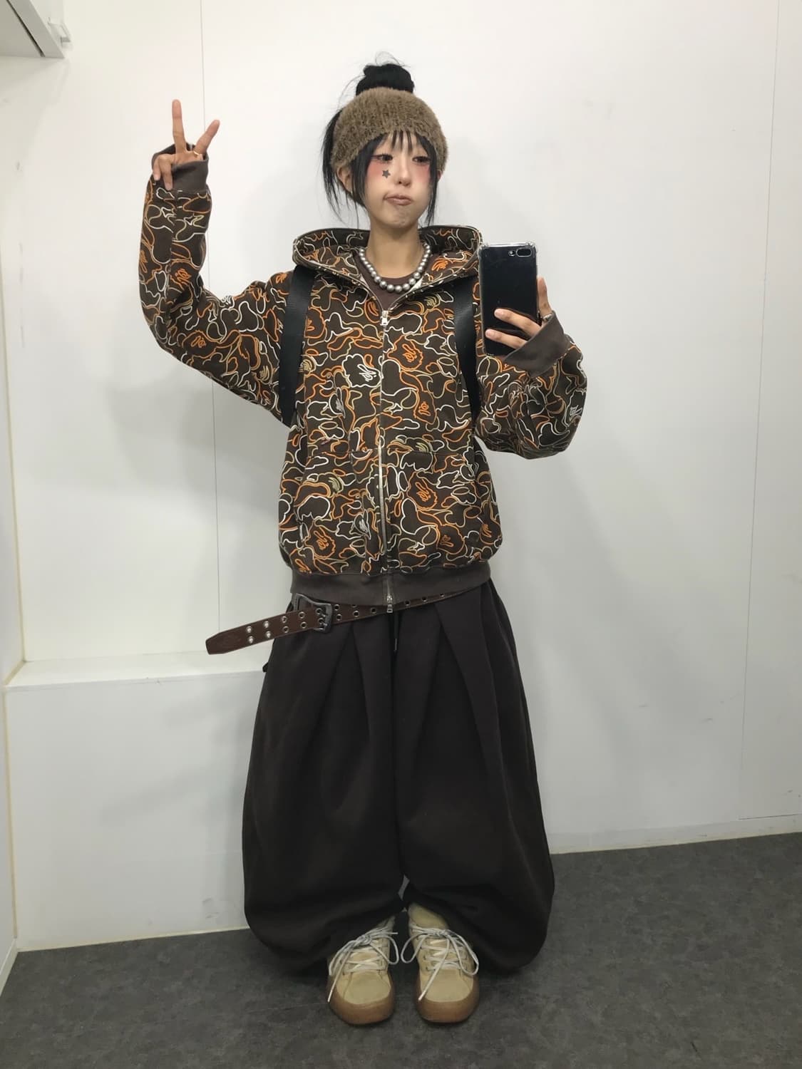 베이프 네온 브라운 투웨이 후드집업 상품이미지5