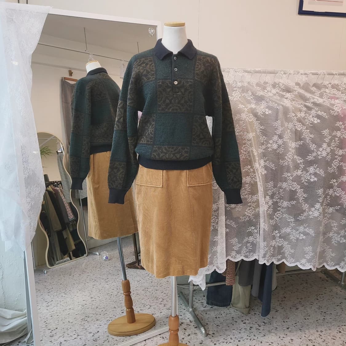 UomoKOSUGI 패턴 울 카라니트 L사이즈 상품이미지8