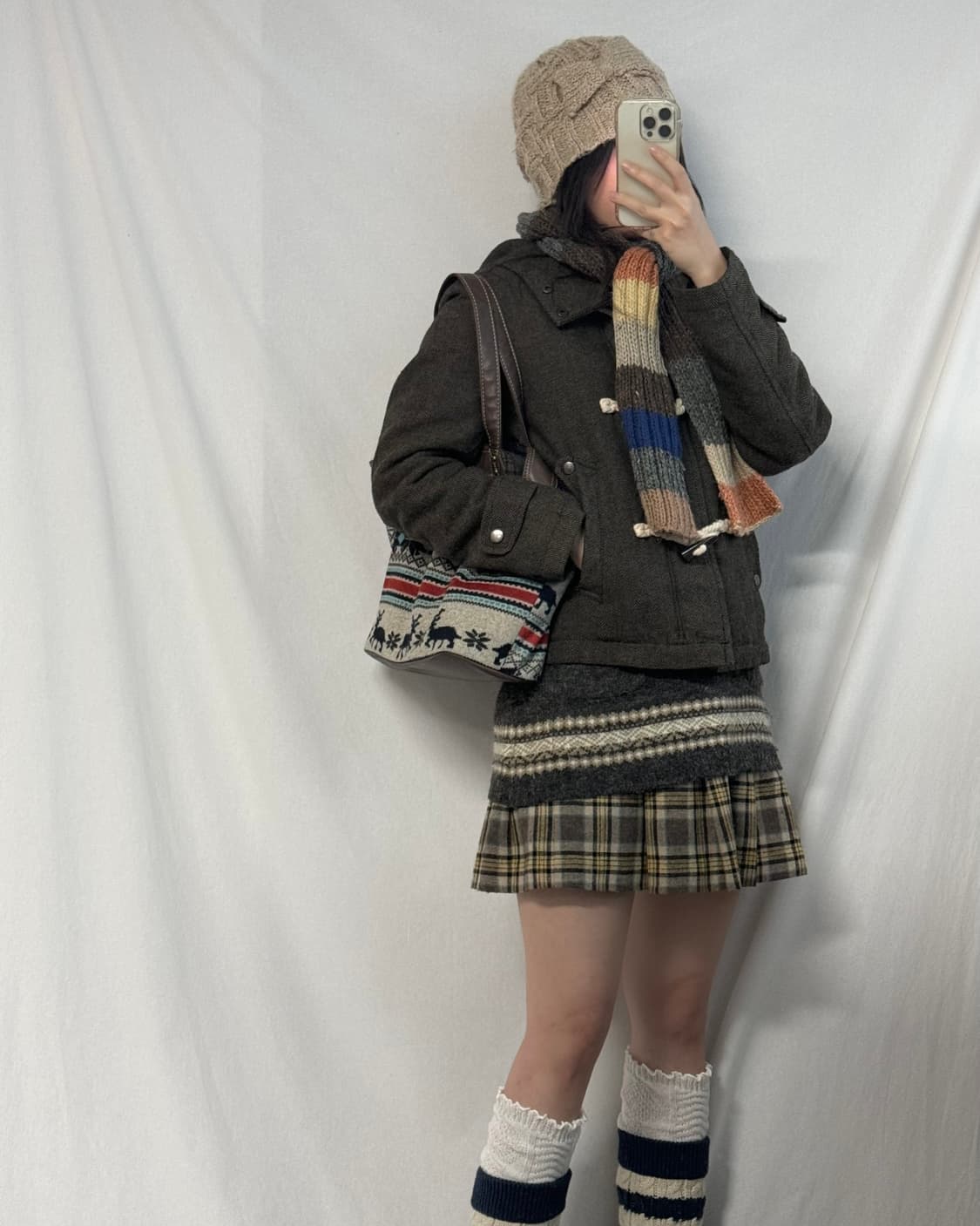 울 블렌디드 하이넥 더플 버튼 후디드 코트 상품이미지7