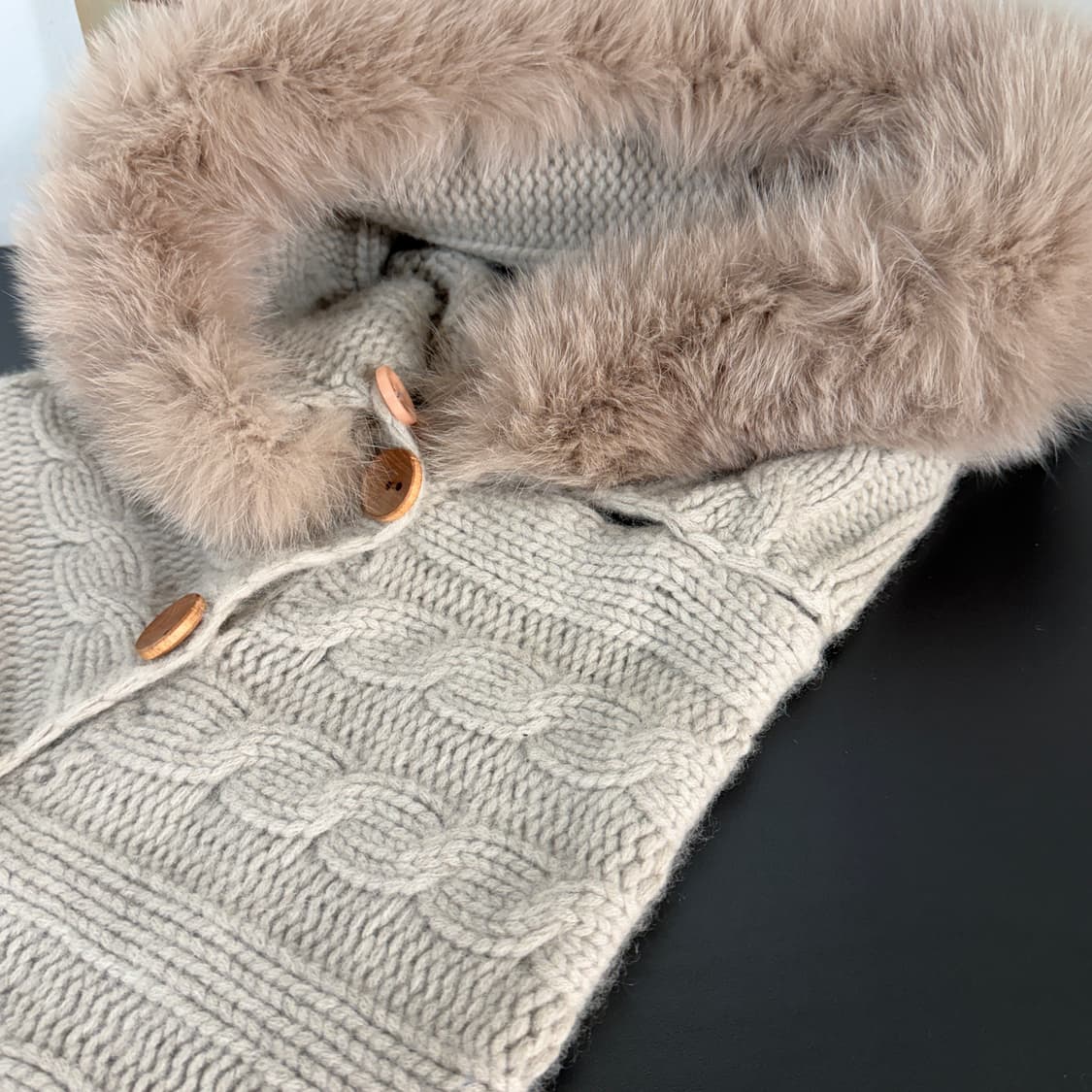 [FREE] 꽈배기니트 캐시미어 100% 케이프 상품이미지4