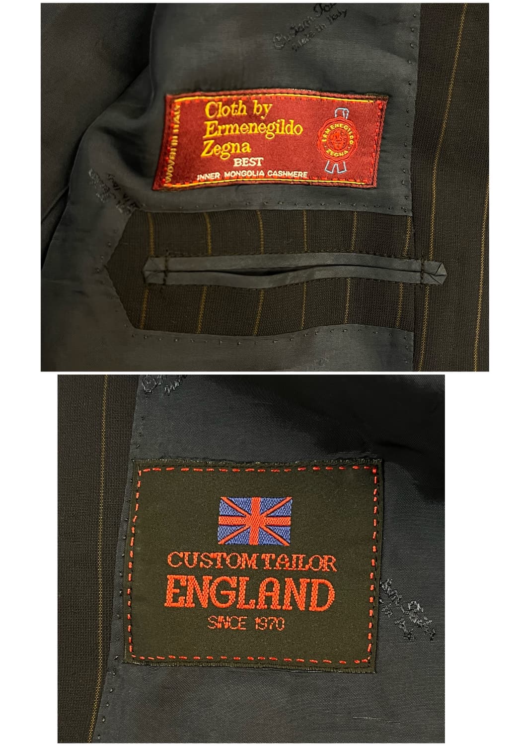 잉글랜드 에르메네질도 제냐 원단 스트라이프 자켓 네이비 #csz3732 상품이미지3