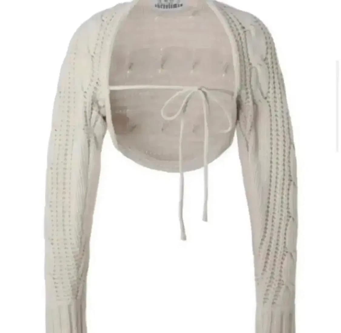 쓰리타임즈 볼레로 가디건 아이보리 상품이미지1