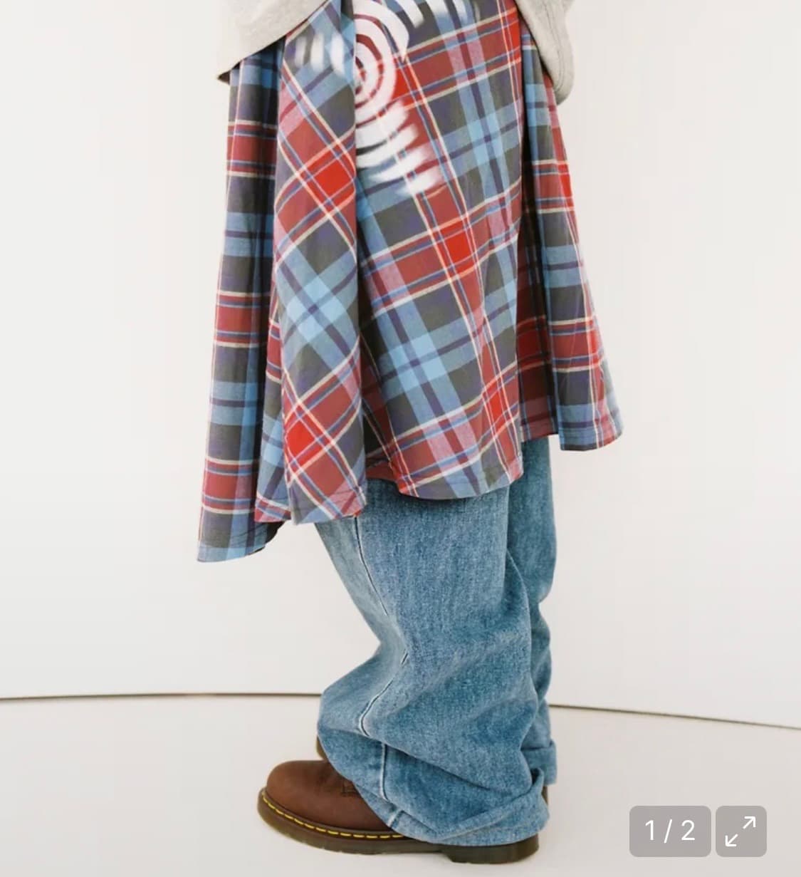 구매원해요)웹하우스 체크 트위스터 스타 스커트 - 블루/레드 구합니다 상품이미지1