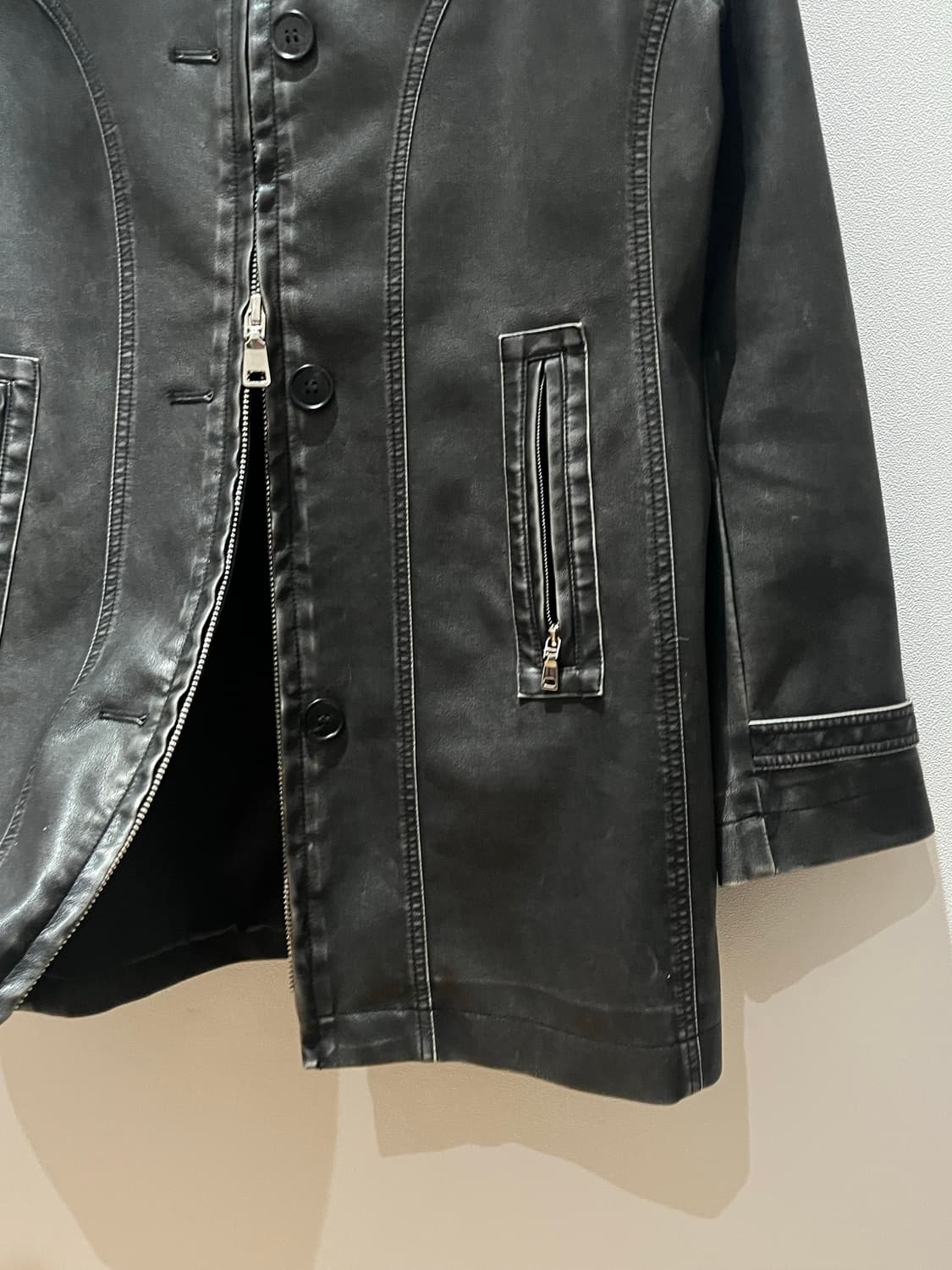 파르티멘토우먼 가죽 자켓 다크브라운 상품이미지4