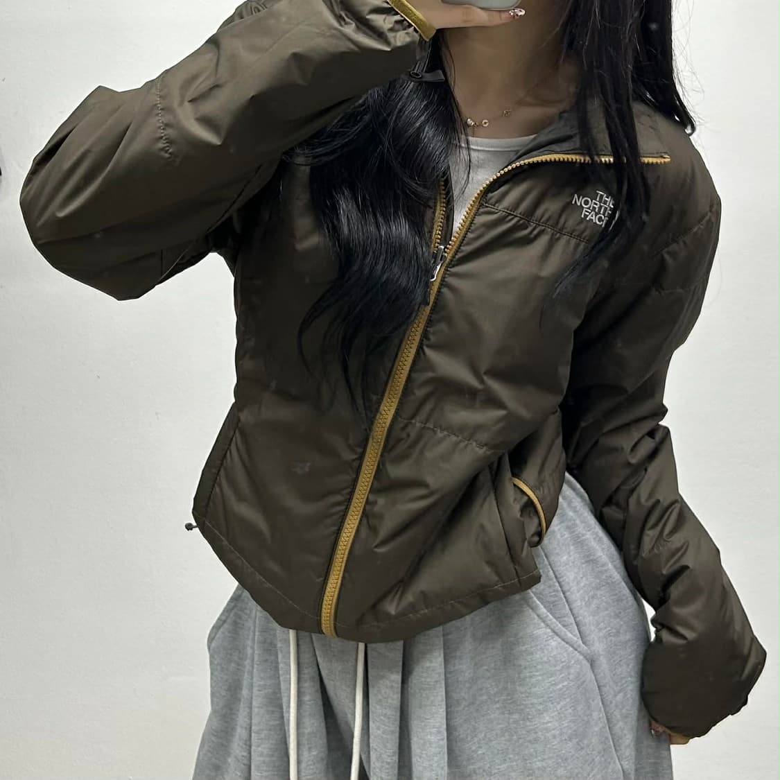 노스페이스 초코브라운 핀터깔 경량 패딩 패디드 자켓 점퍼(M) 상품이미지1