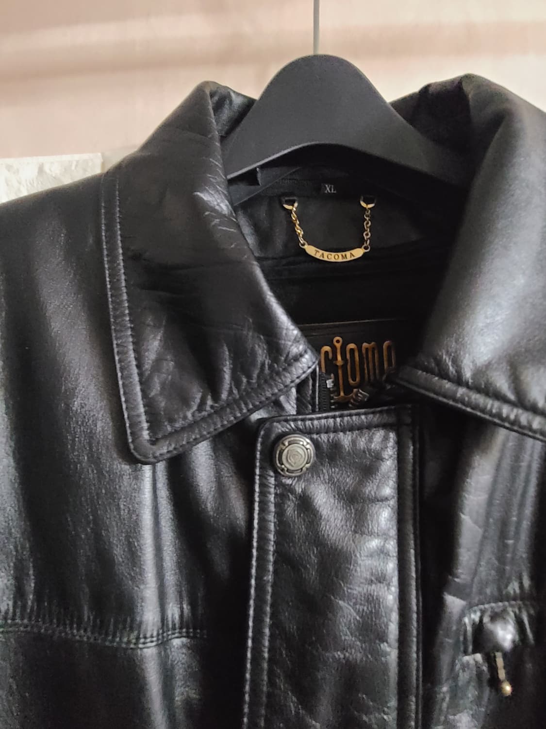 TACOMA 블랙 소가죽 자켓 XL 상품이미지4