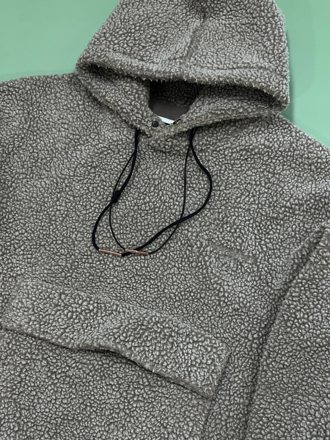 우영미 울 혼방 양털 셰르파 후드 상품이미지3