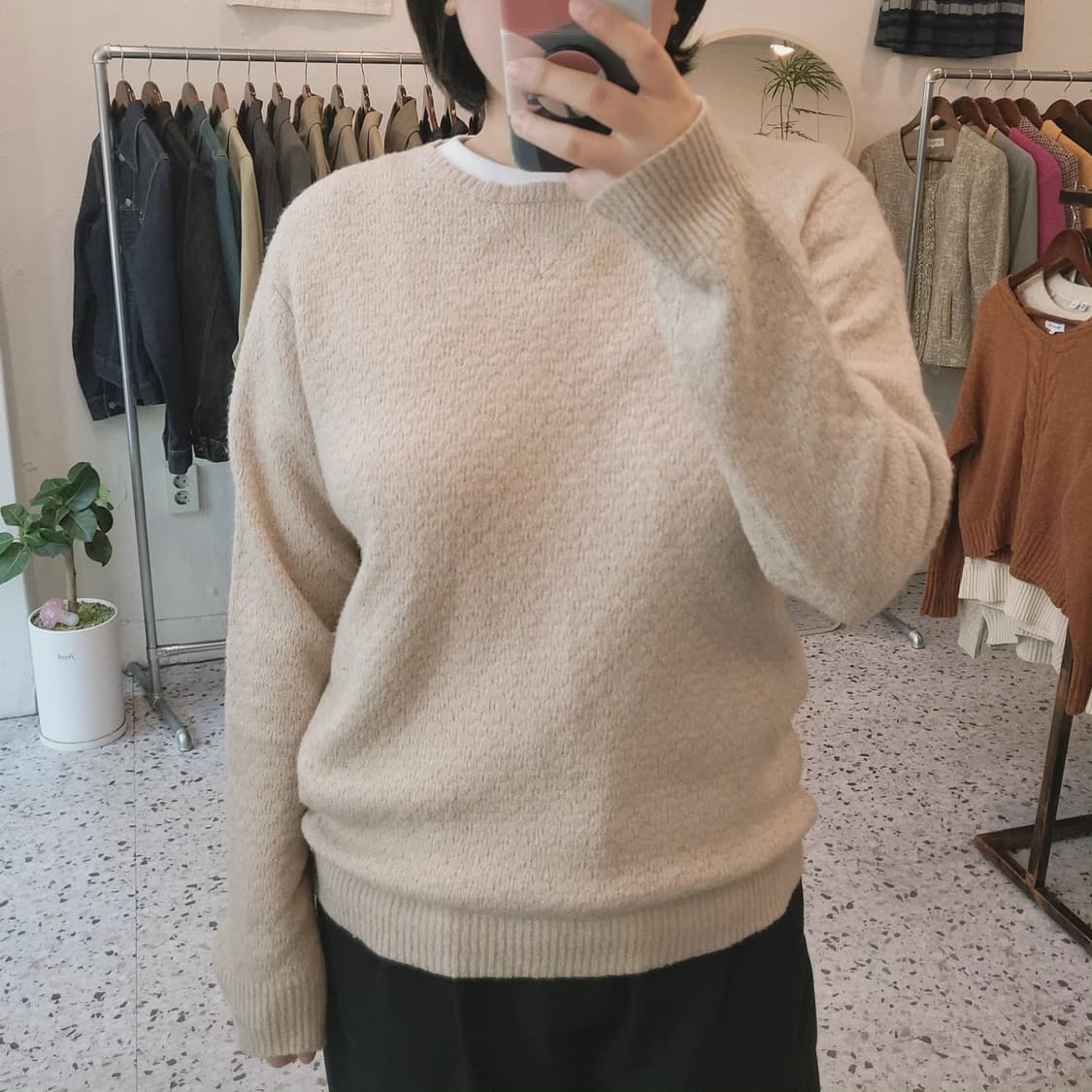 Ciaopanic 브이스티치 오트밀 니트 상품이미지2