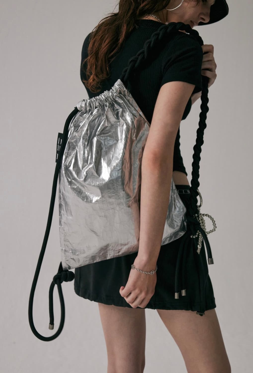 품절제품) Shining String Back Pack [silver] 상품이미지2