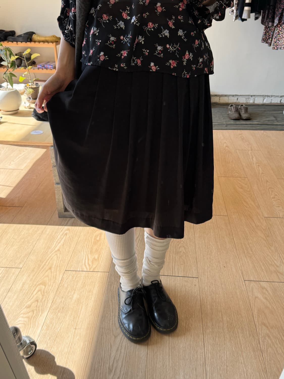 도트 블랙 스커트 상품이미지1