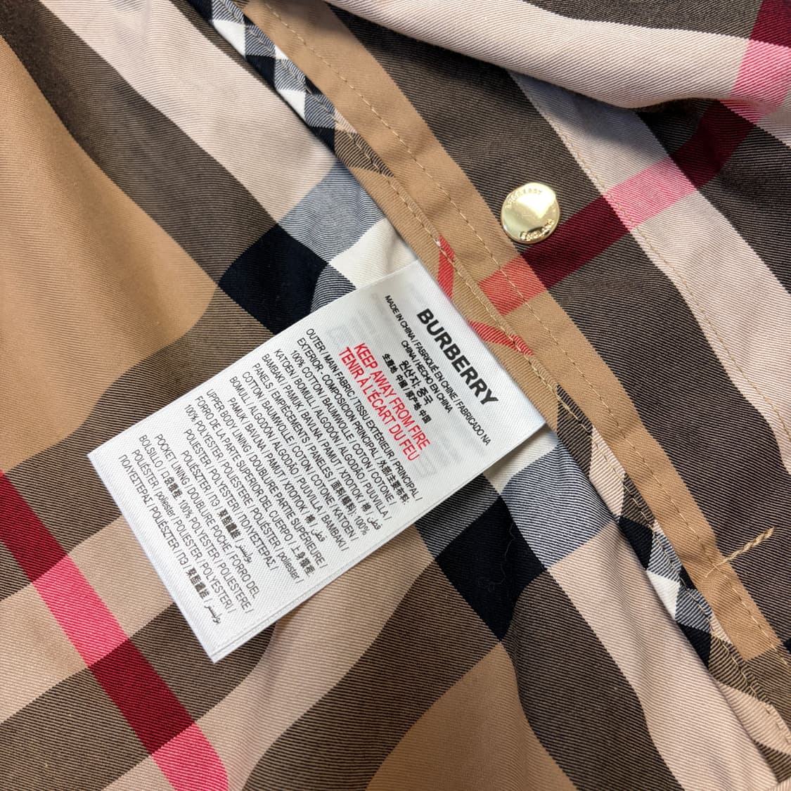 정품 버버리 체크 후드 바람막이 자켓 상품이미지6