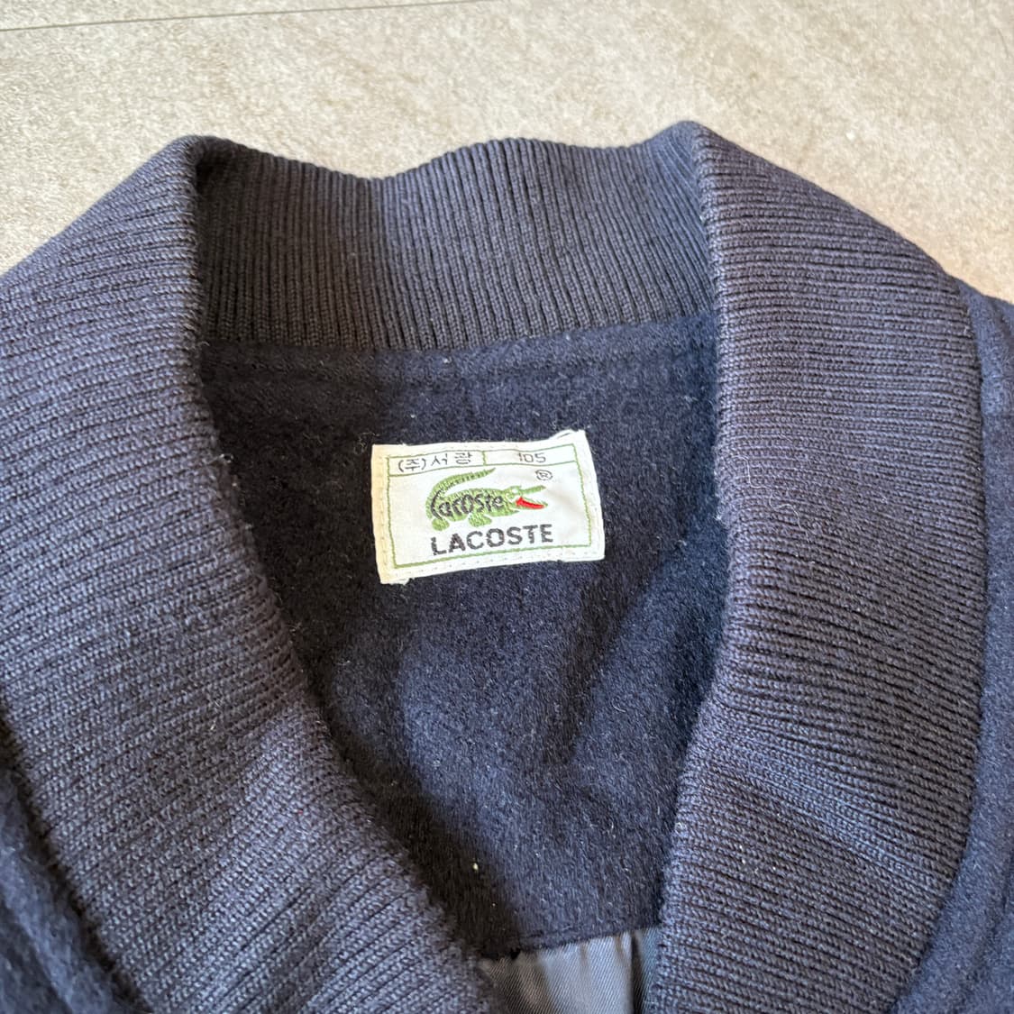 90s 라코스테 정품 서광제조 울 블루종 자켓 상품이미지5