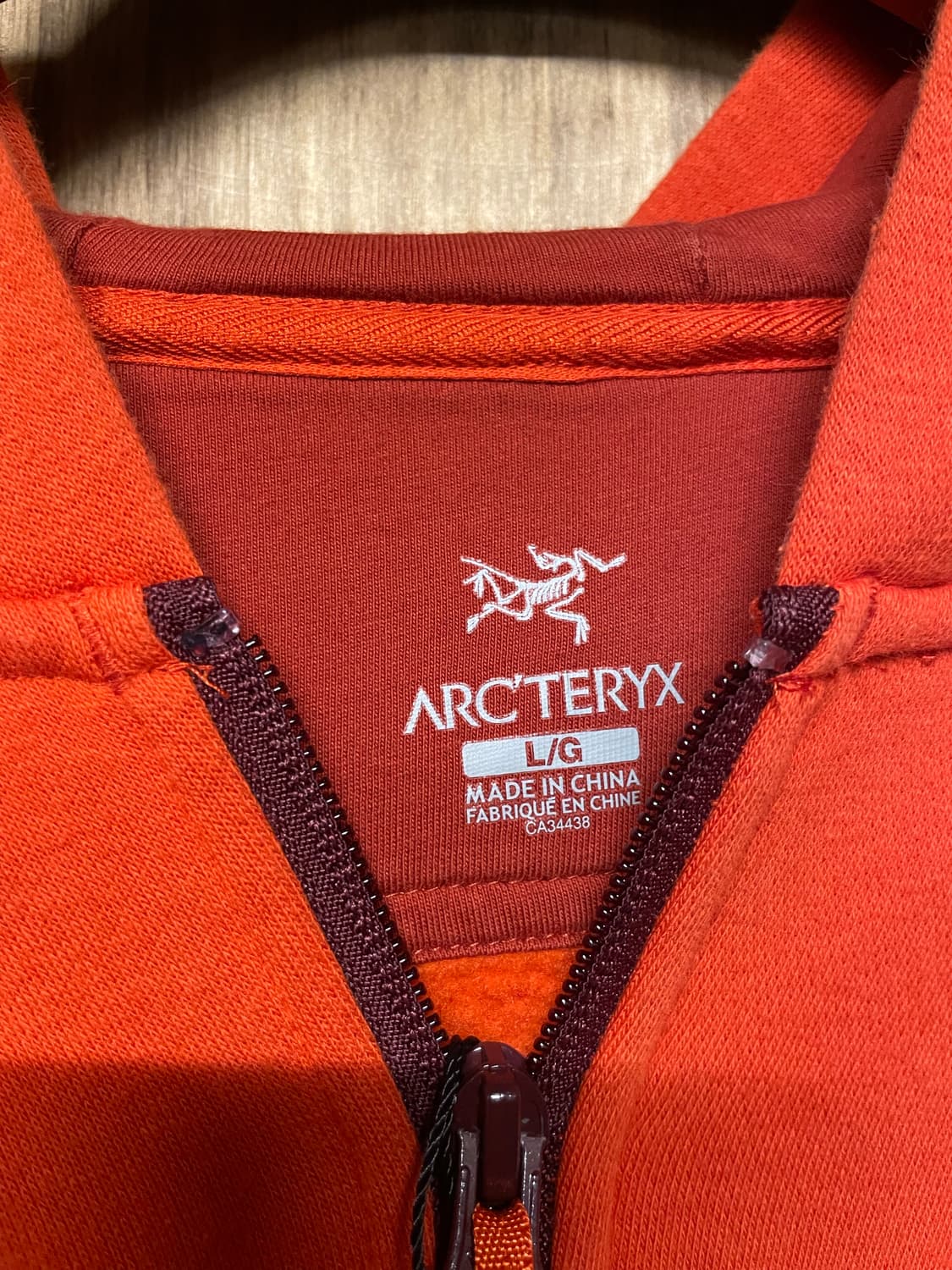 ARCTERYX Biglogo orange zip-up hoodie 상품이미지5