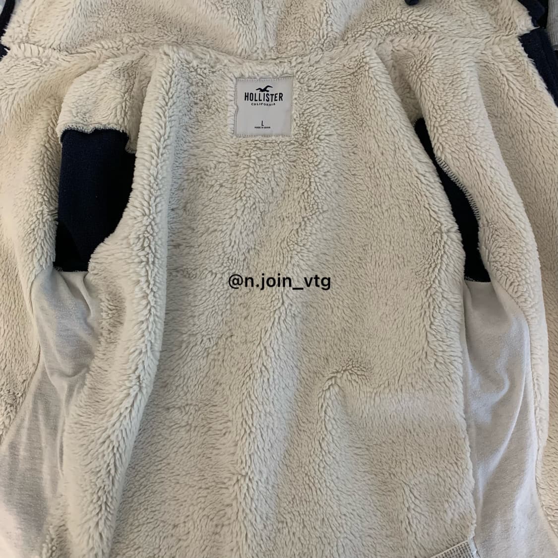 홀리스터 네이비 양털 울프죠 후드집업 상품이미지4