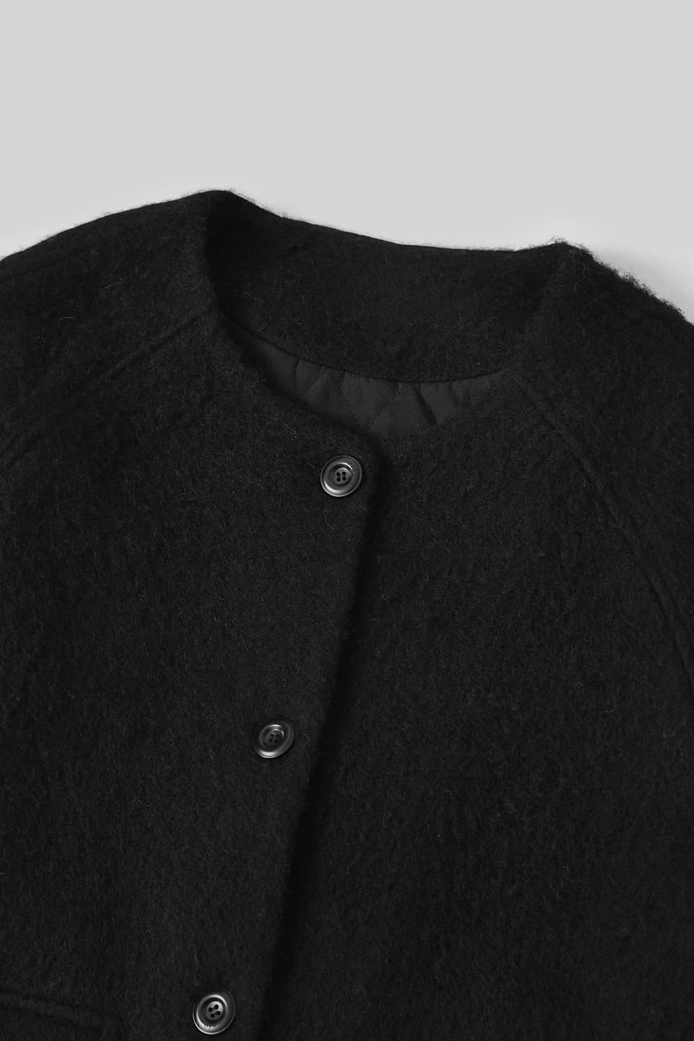 오로 카라리스 헤어리 하프 코트_Classic Black, S 상품이미지3