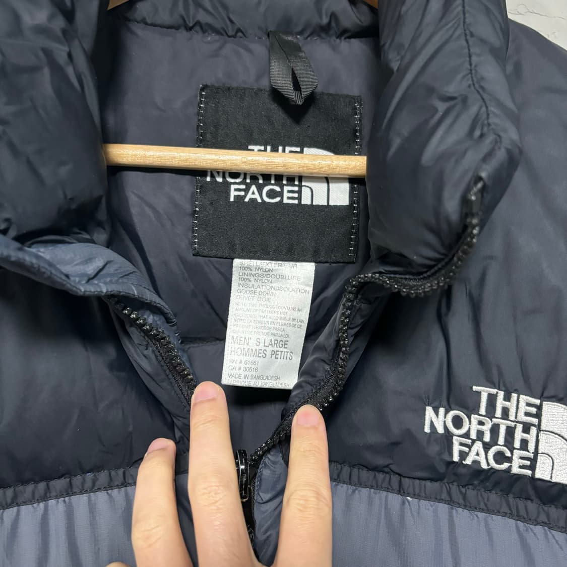 노스페이스 눕시 800 구스다운 패딩 그레이 블루 상품이미지3