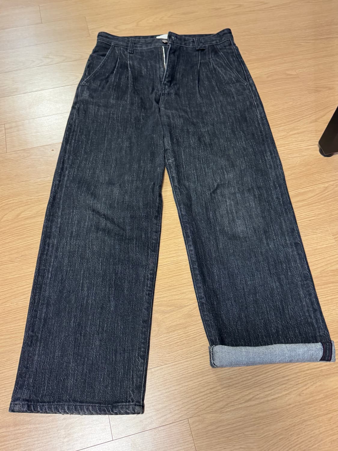 포트너스투턱 와이드 블랙 데님 M 상품이미지2