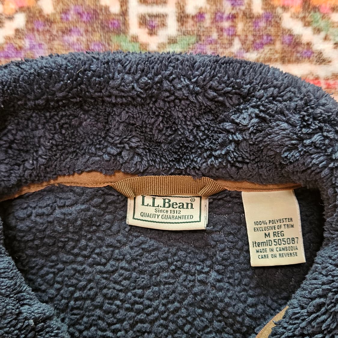 90s 엘엘빈 딥파일 신칠라 플리스 스냅티 상품이미지5