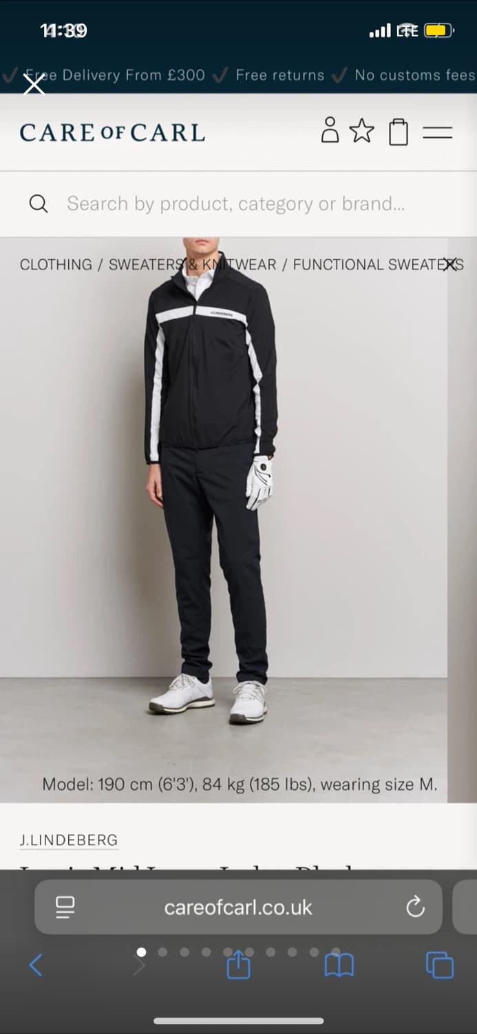 [매장정품] 제이린드버그 자비스 미드 레이어 골프 자켓 M (약기모) 상품이미지1